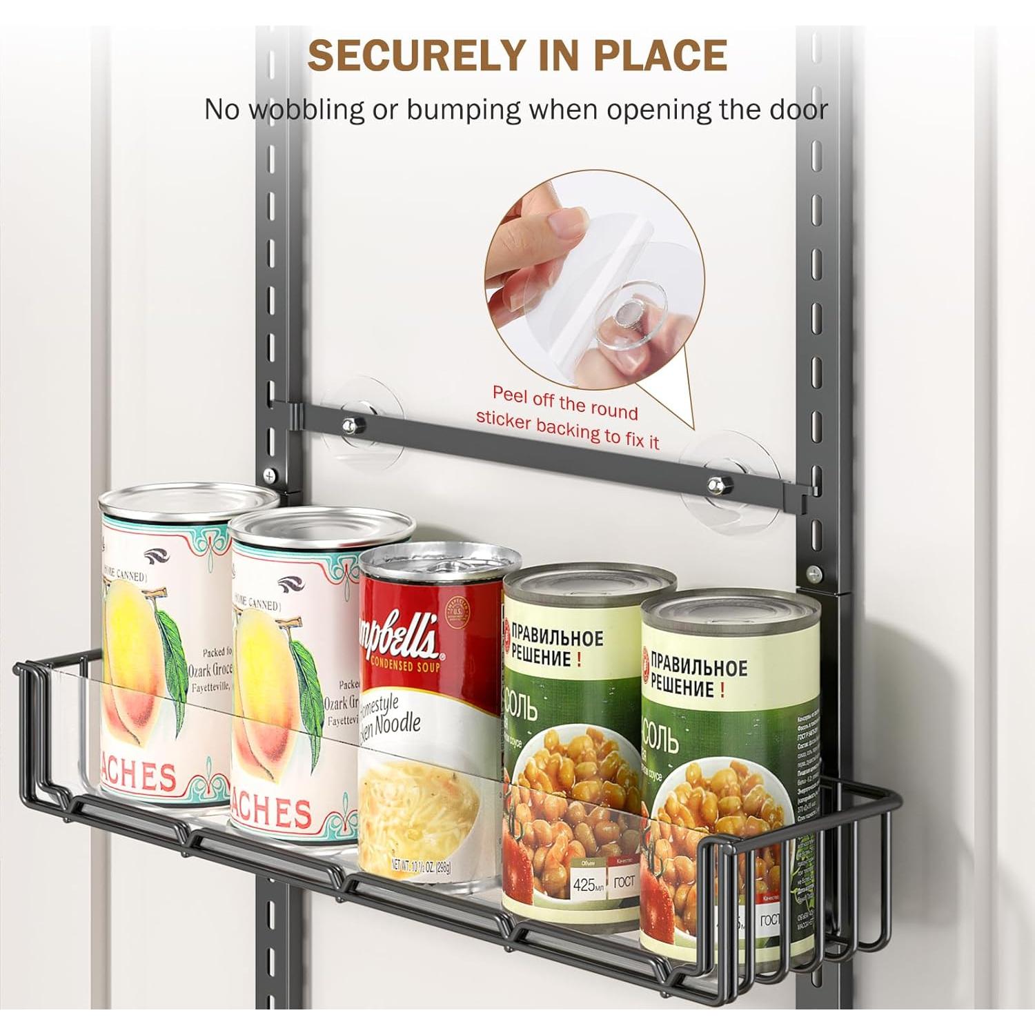 Organizador de despensa ajustable Delamu 6 niveles negro