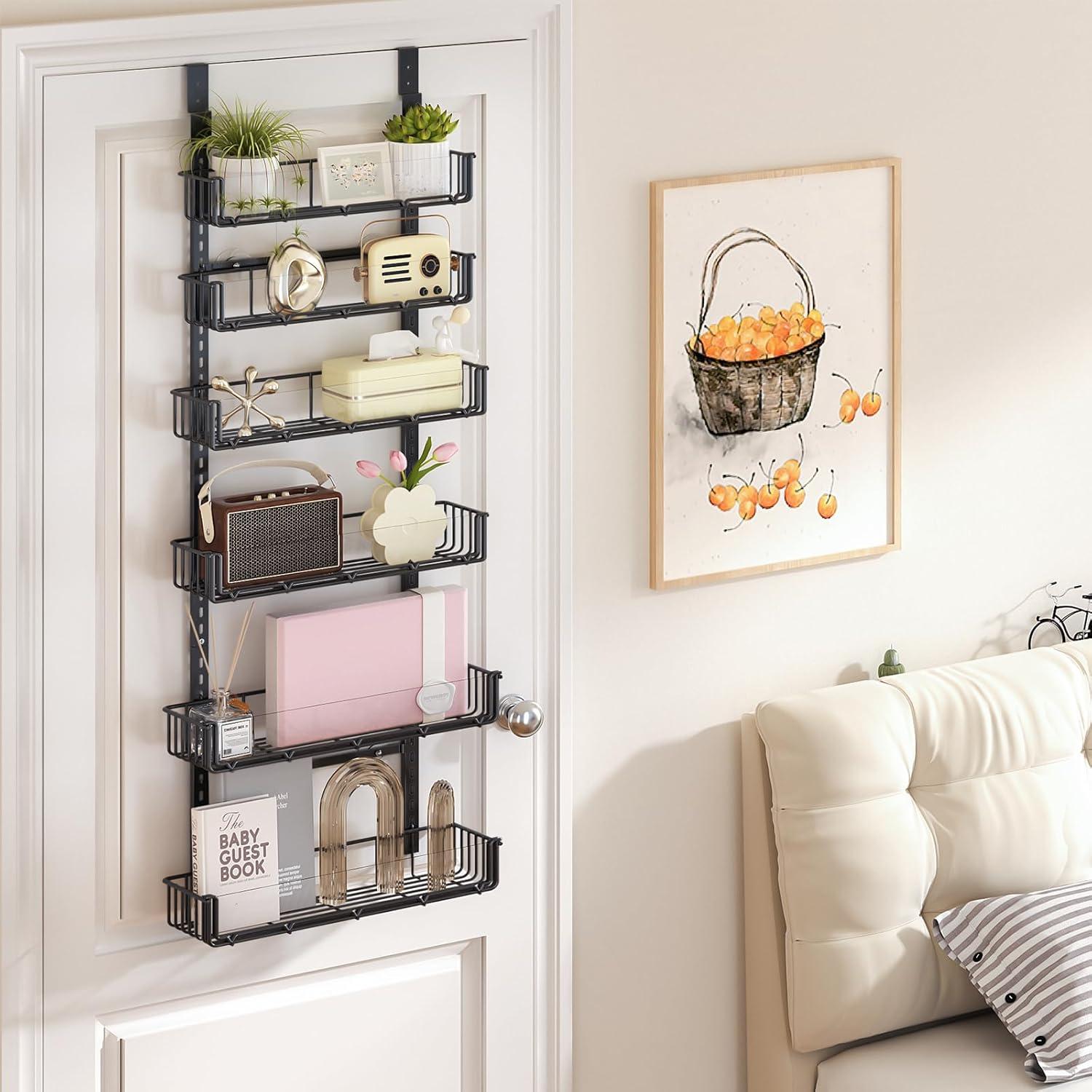 Organizador de despensa ajustable Delamu 6 niveles negro