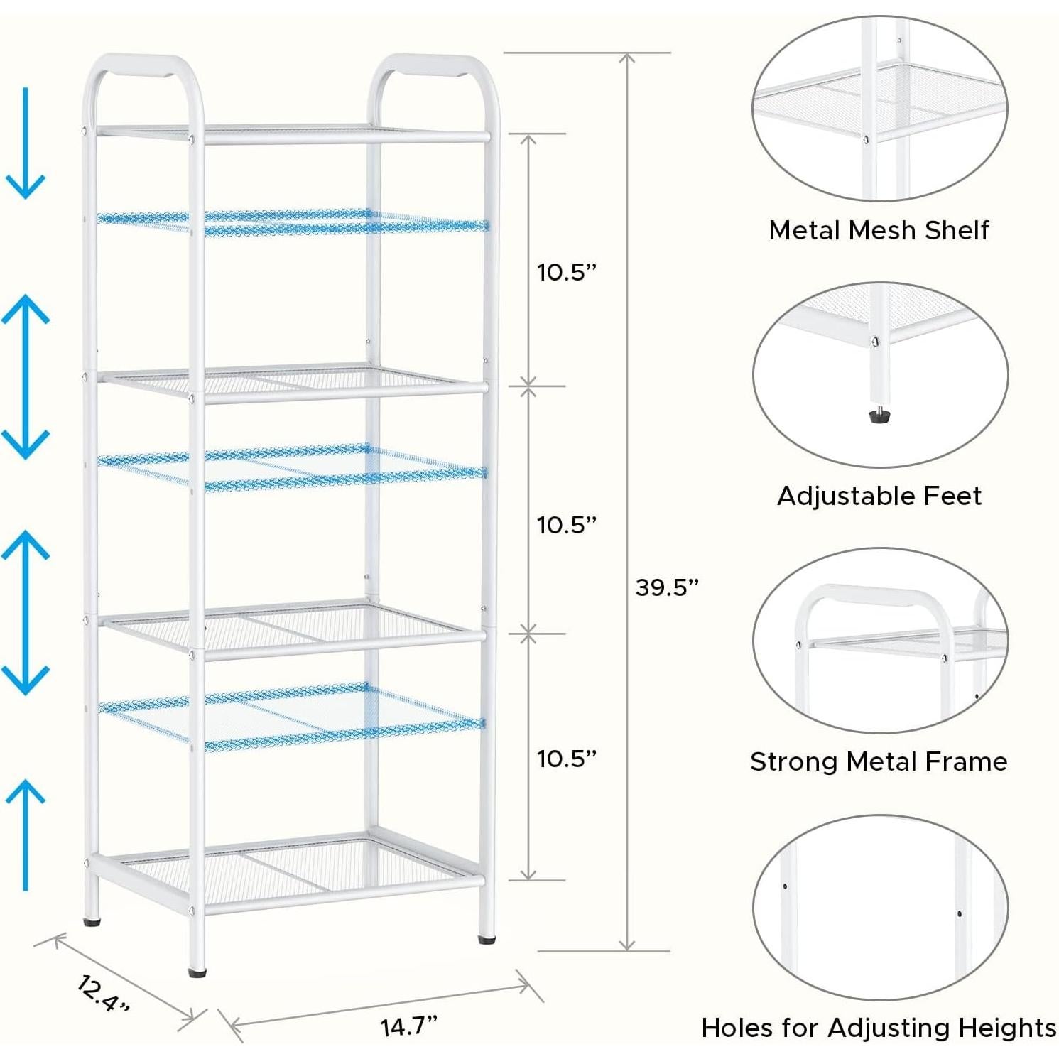 Estante de Almacenamiento MAX Houser Blanco 4 Niveles Industrial