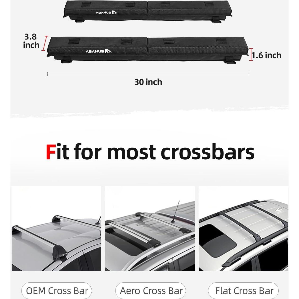 Almohadillas para Techo de Coche Abahub con Correas y Bolsa