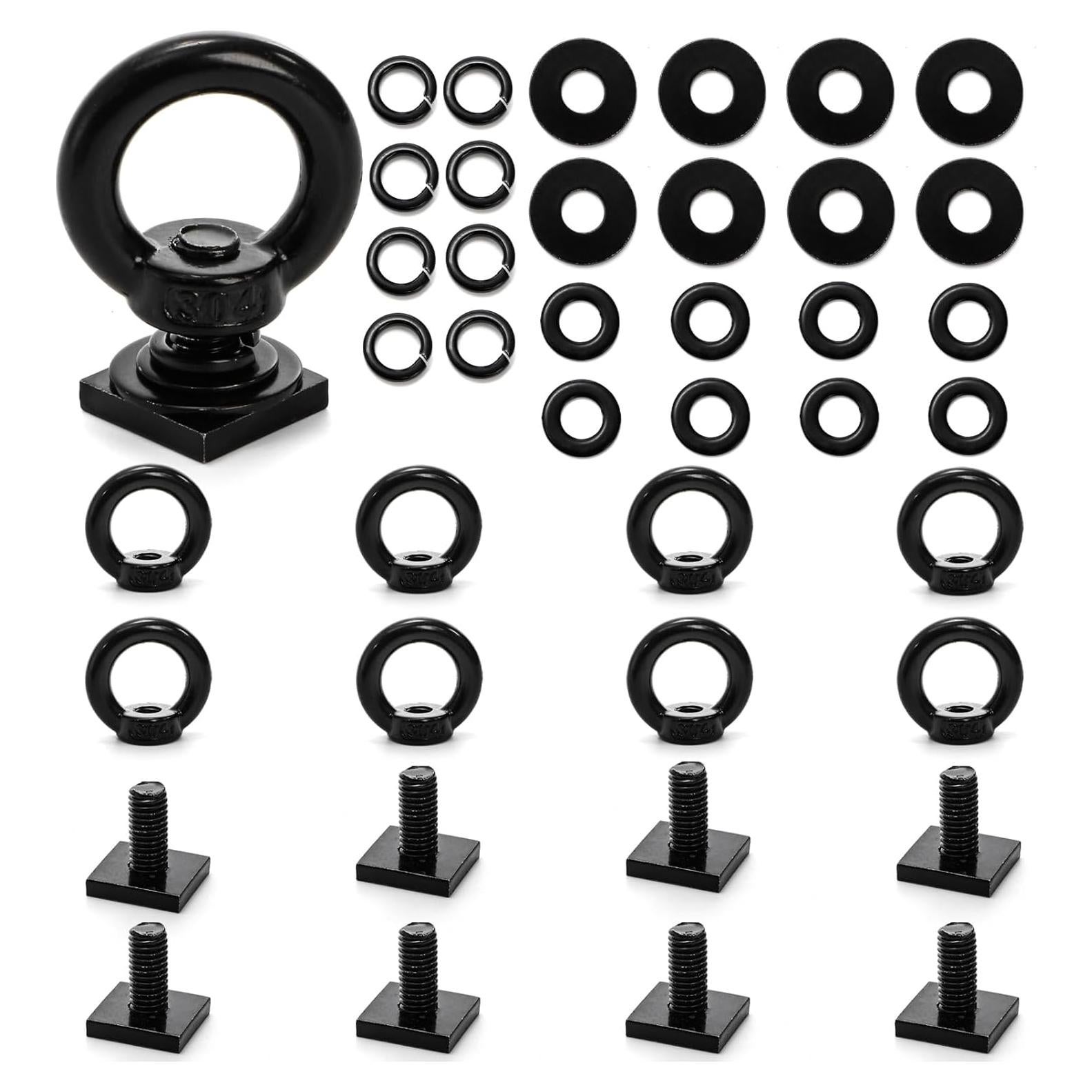 Juego de 8 Tornillos de Ojo M8 T Track Elsjoy para Portaequipajes