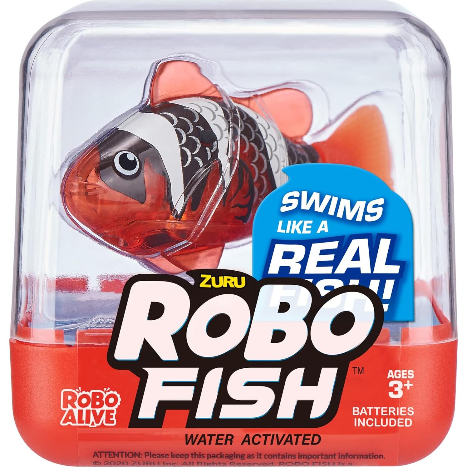Pez Robótico Nadador ZURU Robo Fish 2 Piezas Azul Rojo