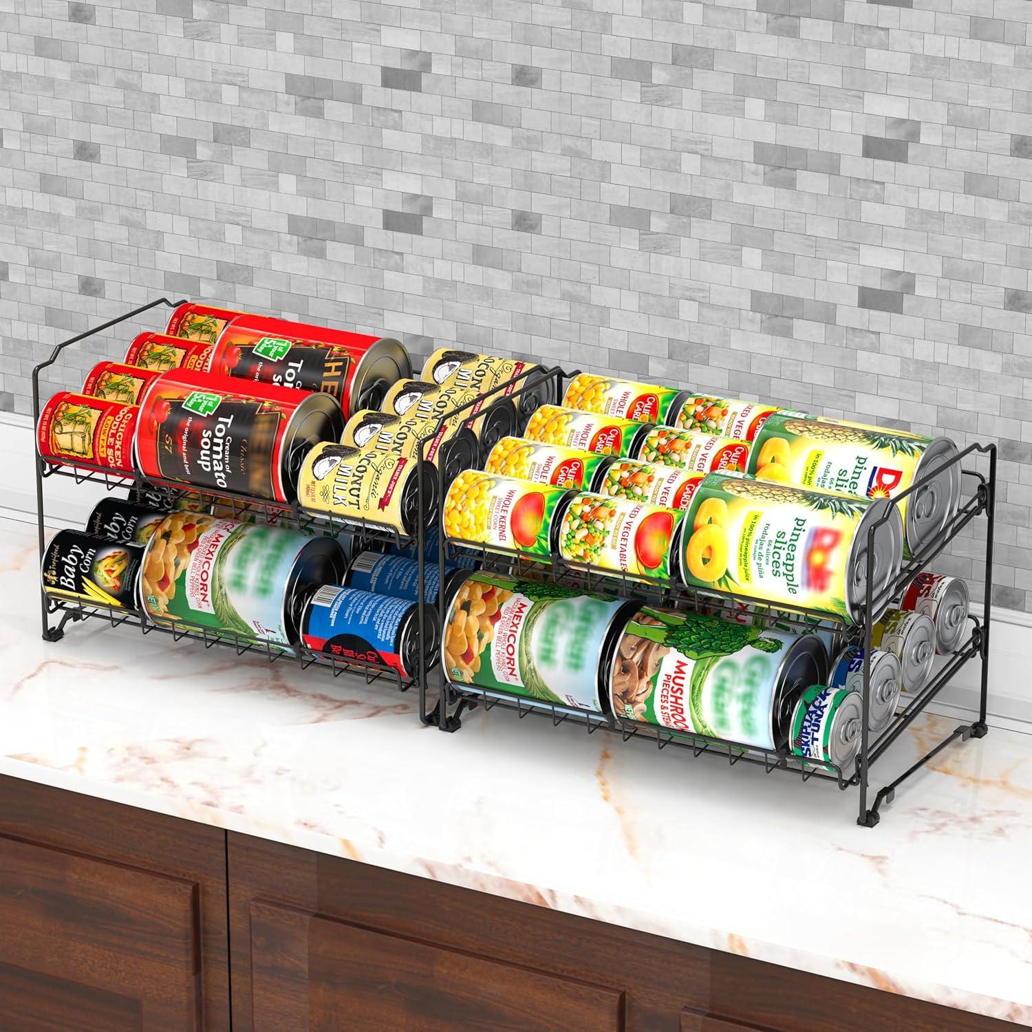 Soporte para Latas Apilable Simple Houseware, Negro - 2 Niveles