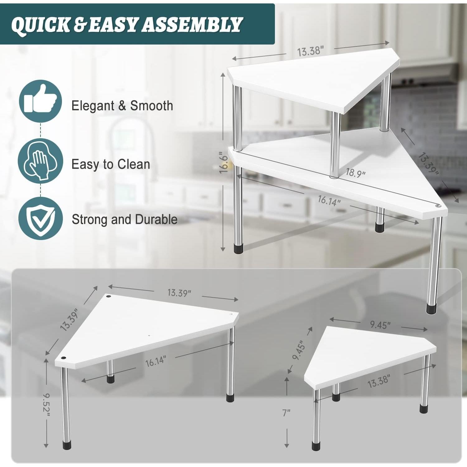 Organizador de mostrador de baño Weenson 2 niveles bambú blanco