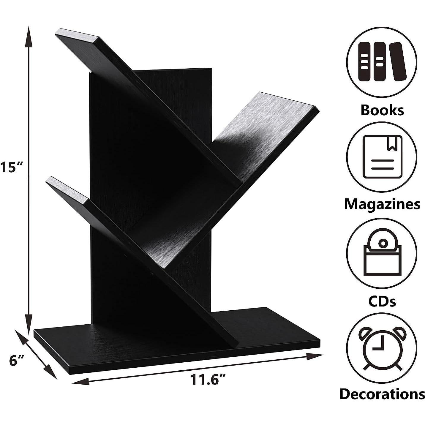 Estante de Libros R RUISHENG 3 Niveles Negro MDF 10 kg