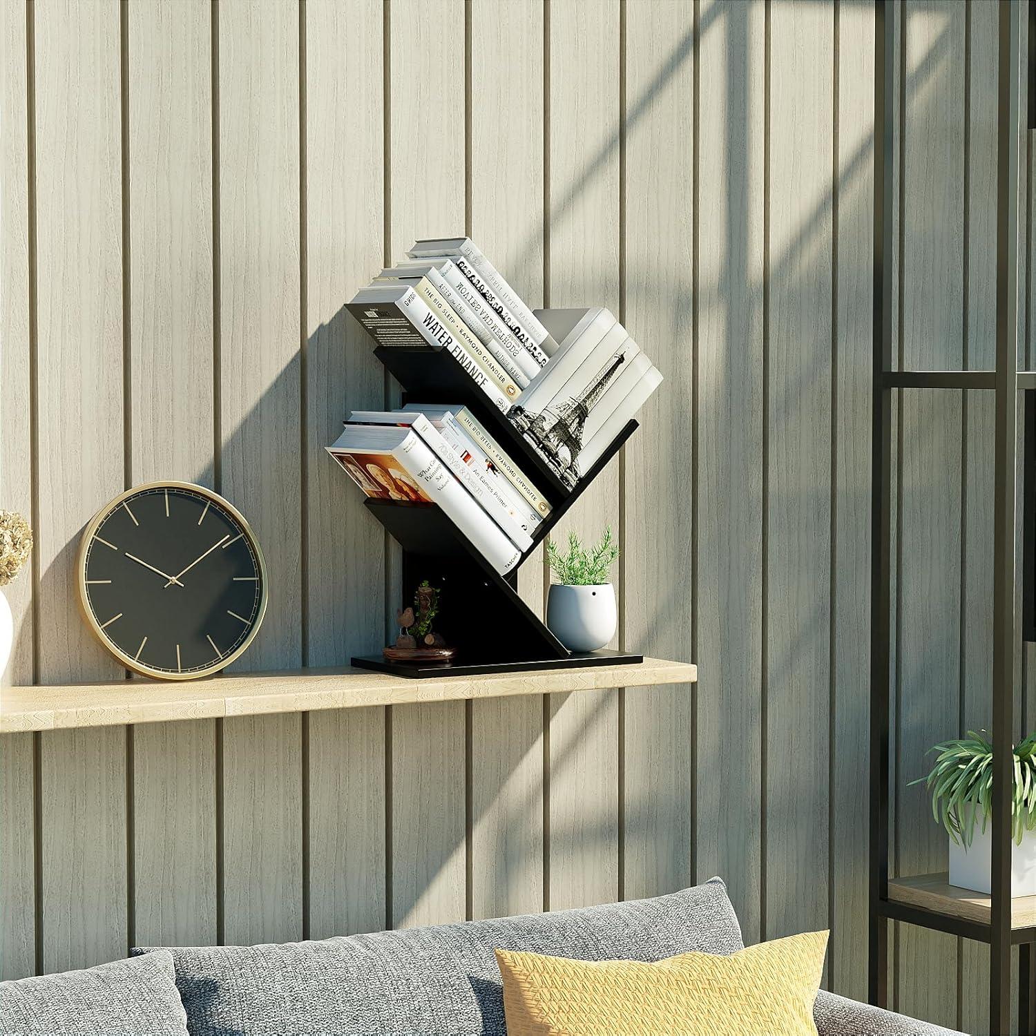 Estante de Libros R RUISHENG 3 Niveles Negro MDF 10 kg