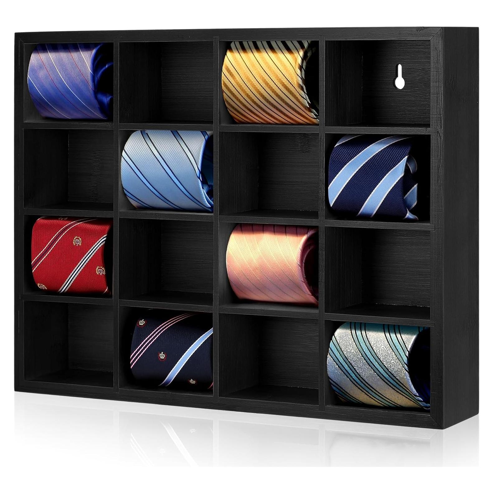 Organizador de Corbatas Wesiti de Bambú con 16 Compartimentos