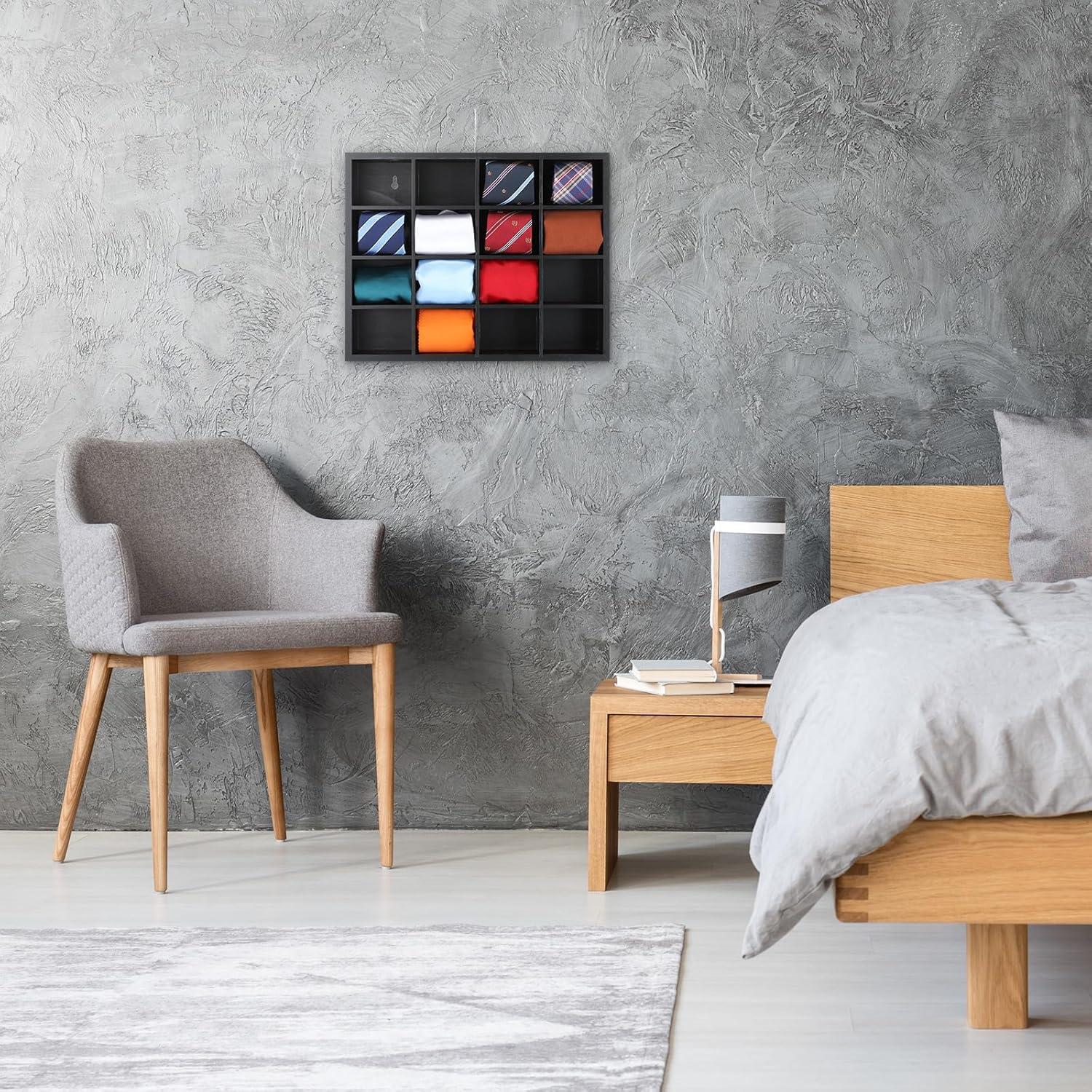 Organizador de Corbatas Wesiti de Bambú con 16 Compartimentos