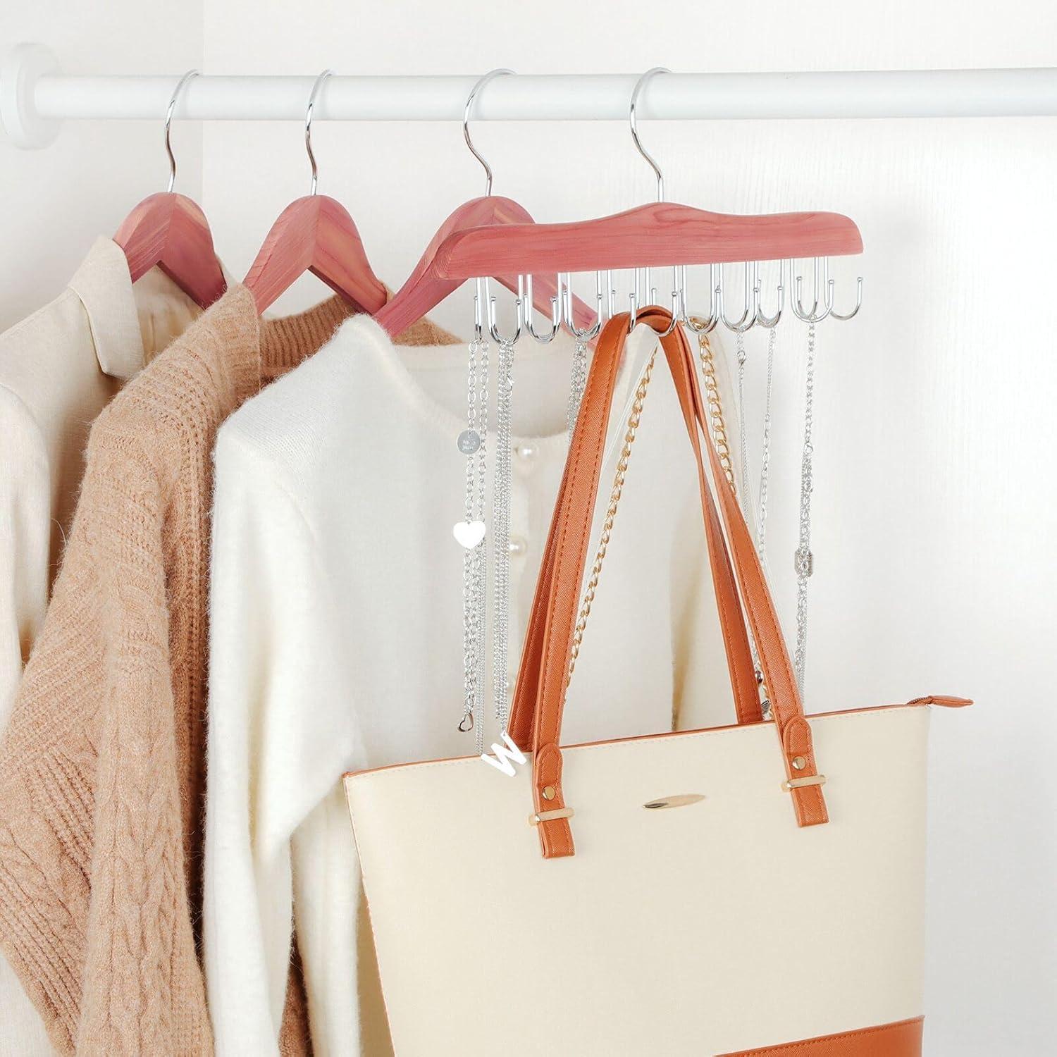 Perchero de Madera de Cedro TOPIA HANGER con 20 Ganchos Rotativos