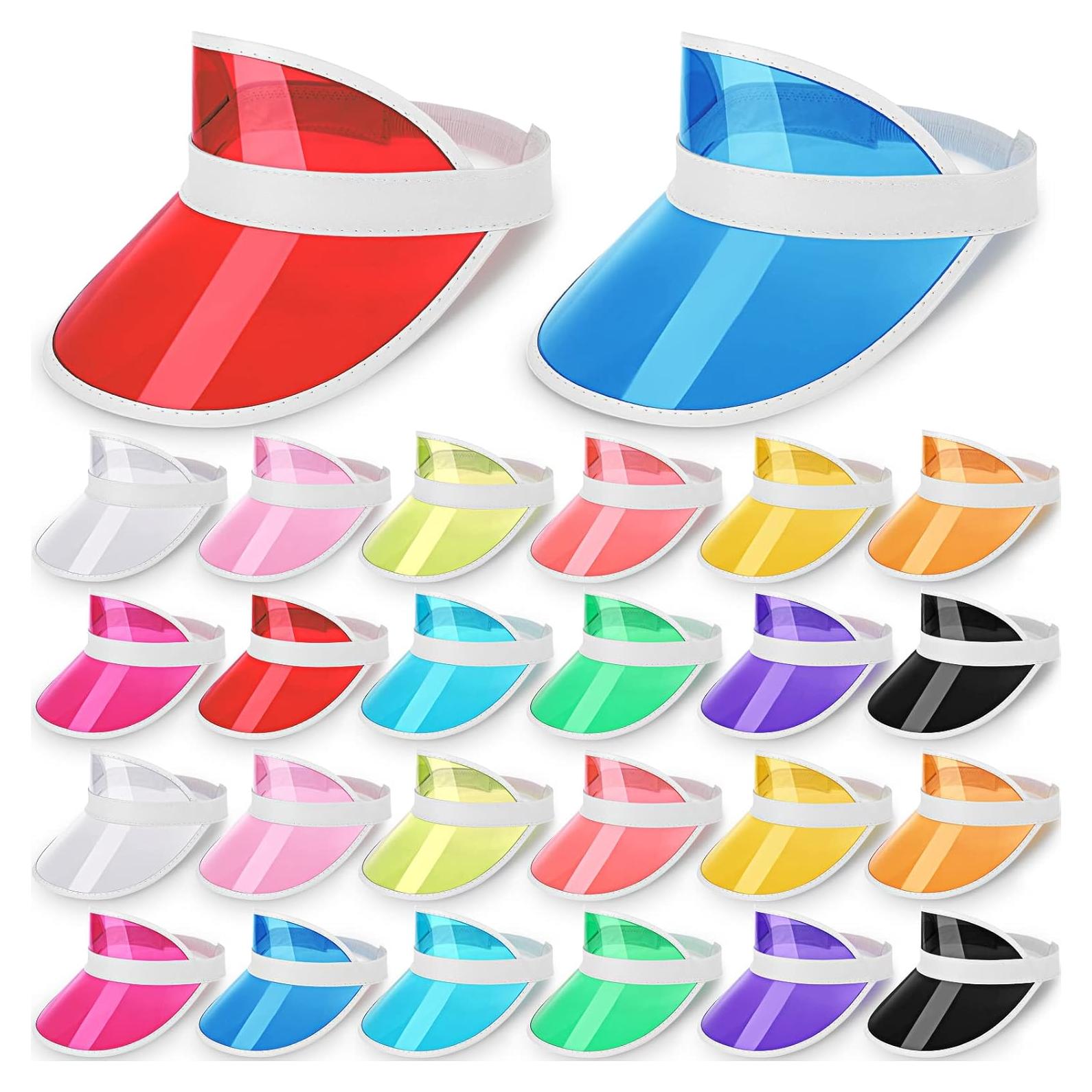 Paquete de 26 Gorras Visera Solar Transparentes UV Unisex