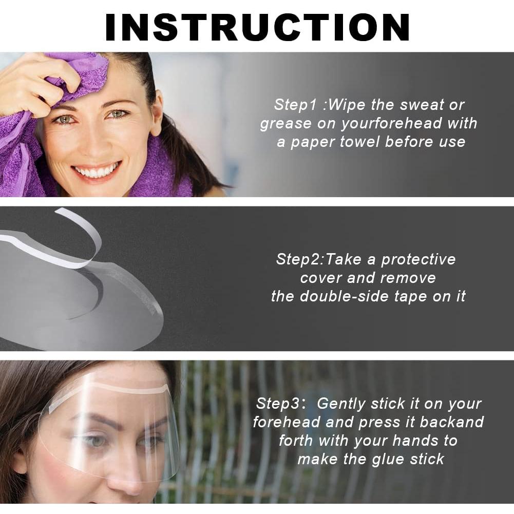 30 Protectores Faciales Desechables Hovin para Ducha