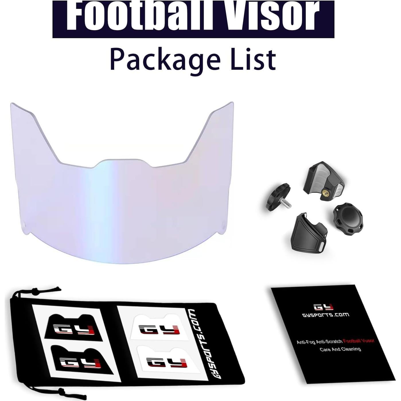 Visera de Fútbol GY FV020 Transparente Azul Hielo Universal