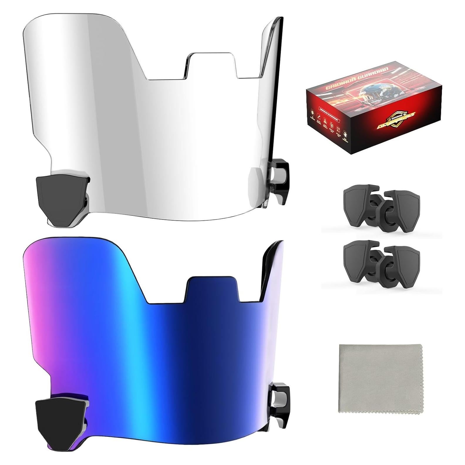 Visera de Fútbol ROMRLD Azul Neón y Clara - 2-Pack Aprobada NFHS