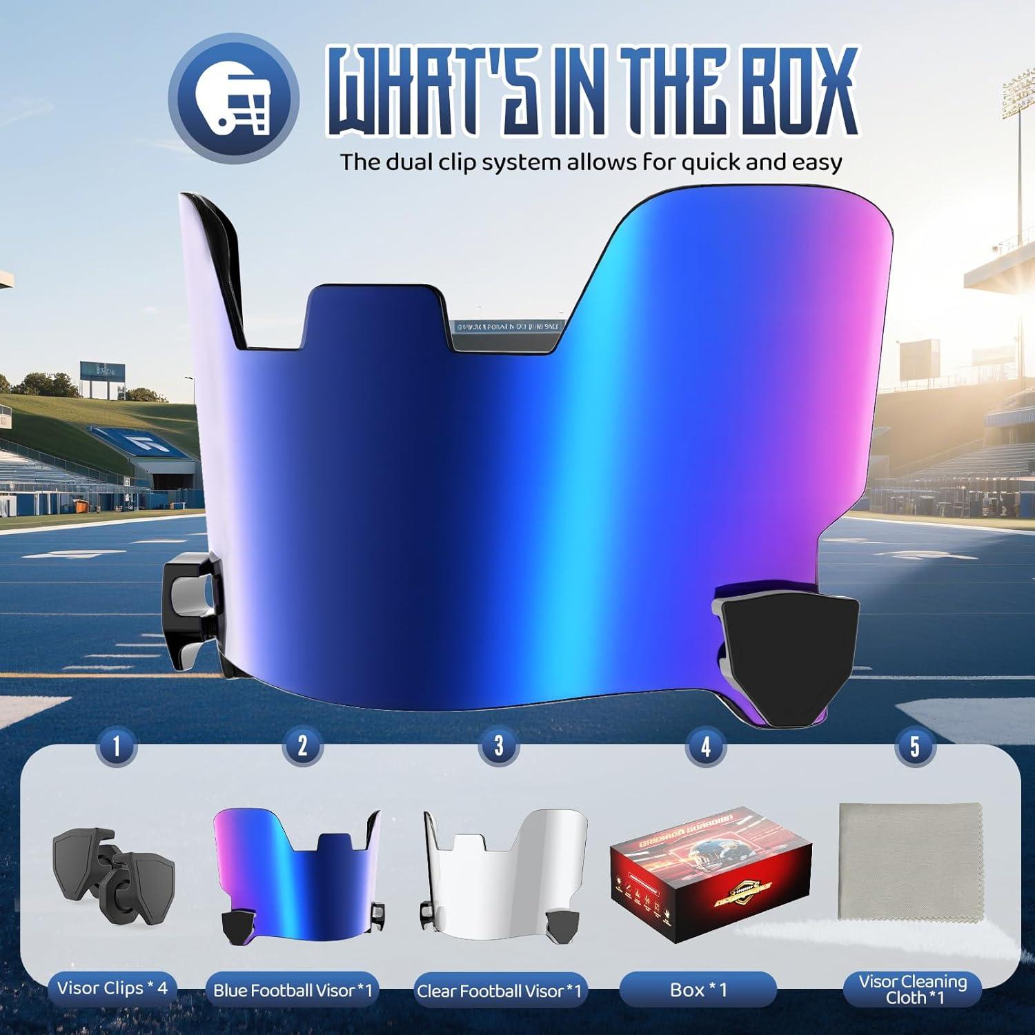 Visera de Fútbol ROMRLD Azul Neón y Clara - 2-Pack Aprobada NFHS