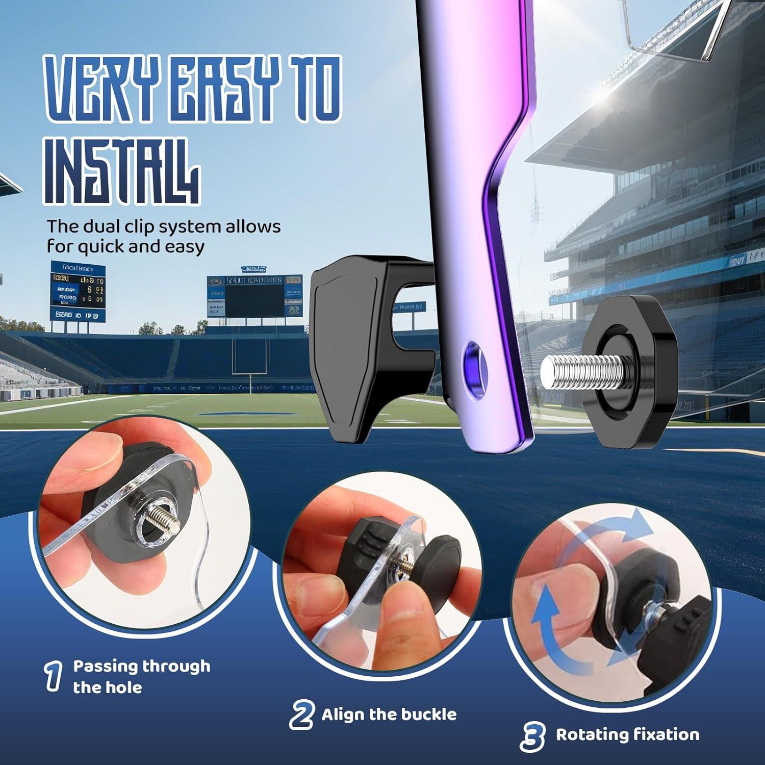 Visera de Fútbol ROMRLD Azul Neón y Clara - 2-Pack Aprobada NFHS