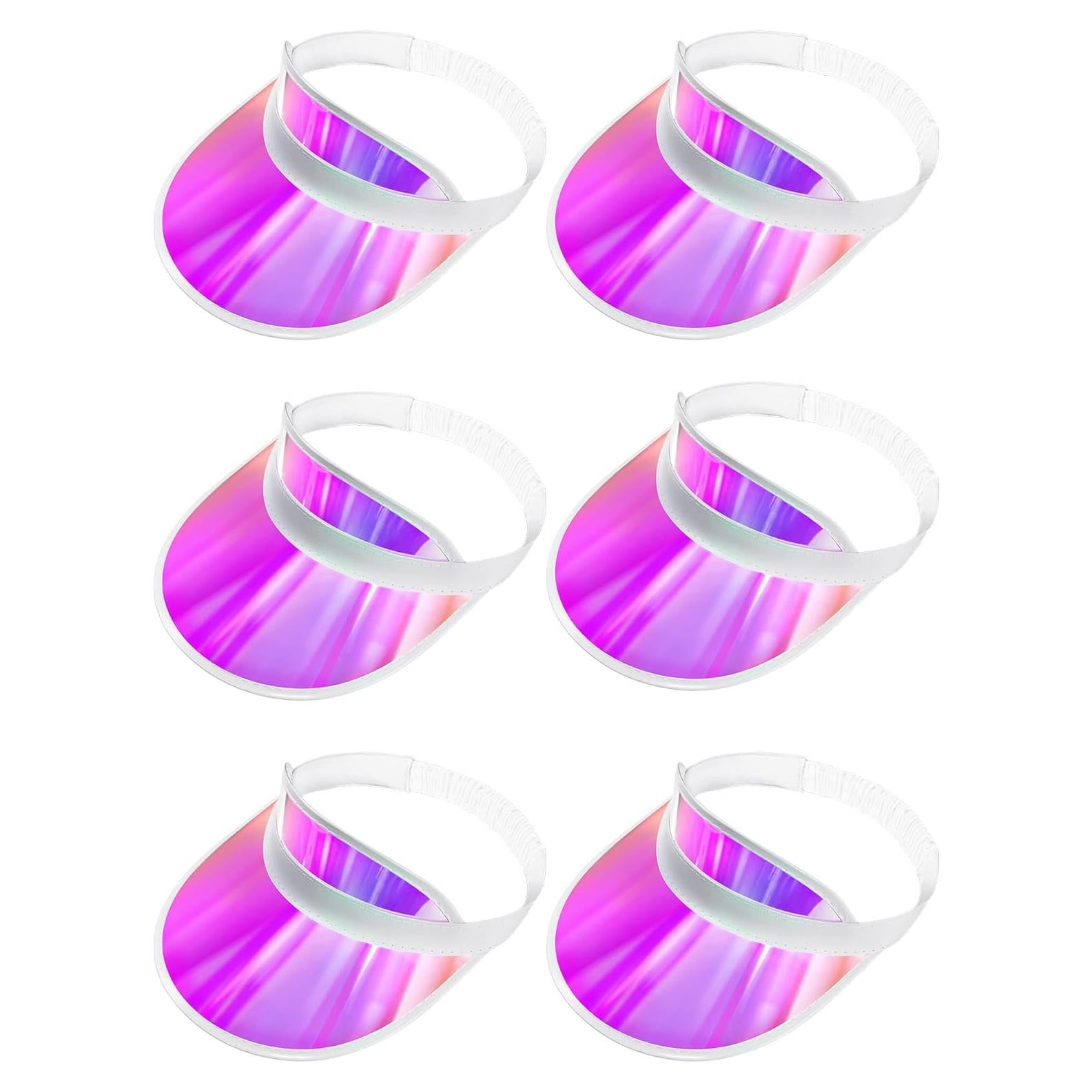 Geyoga 6 Sombreros Visera Solar UV Rosa Ajustables Unisex