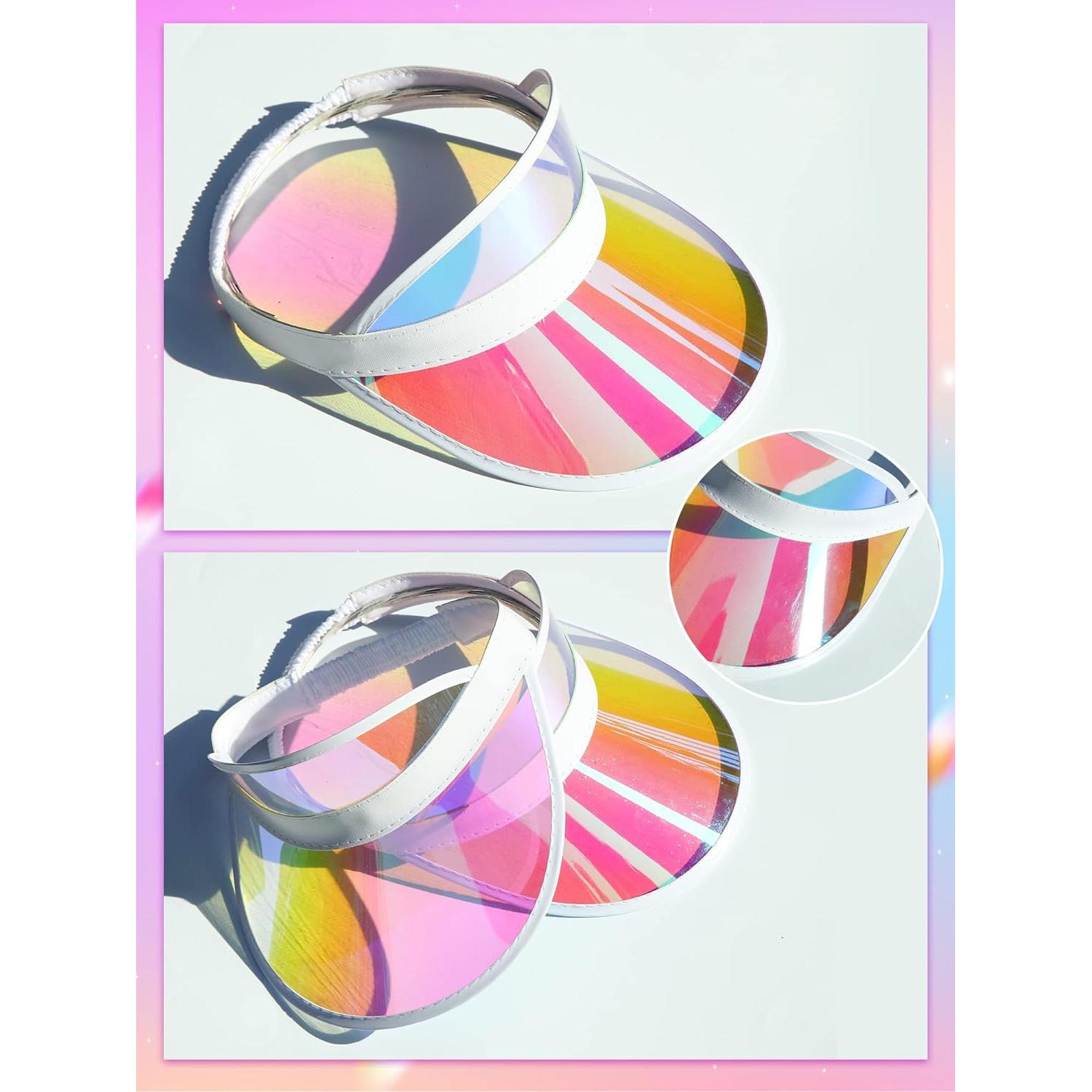 Geyoga 6 Sombreros Visera Solar UV Rosa Ajustables Unisex