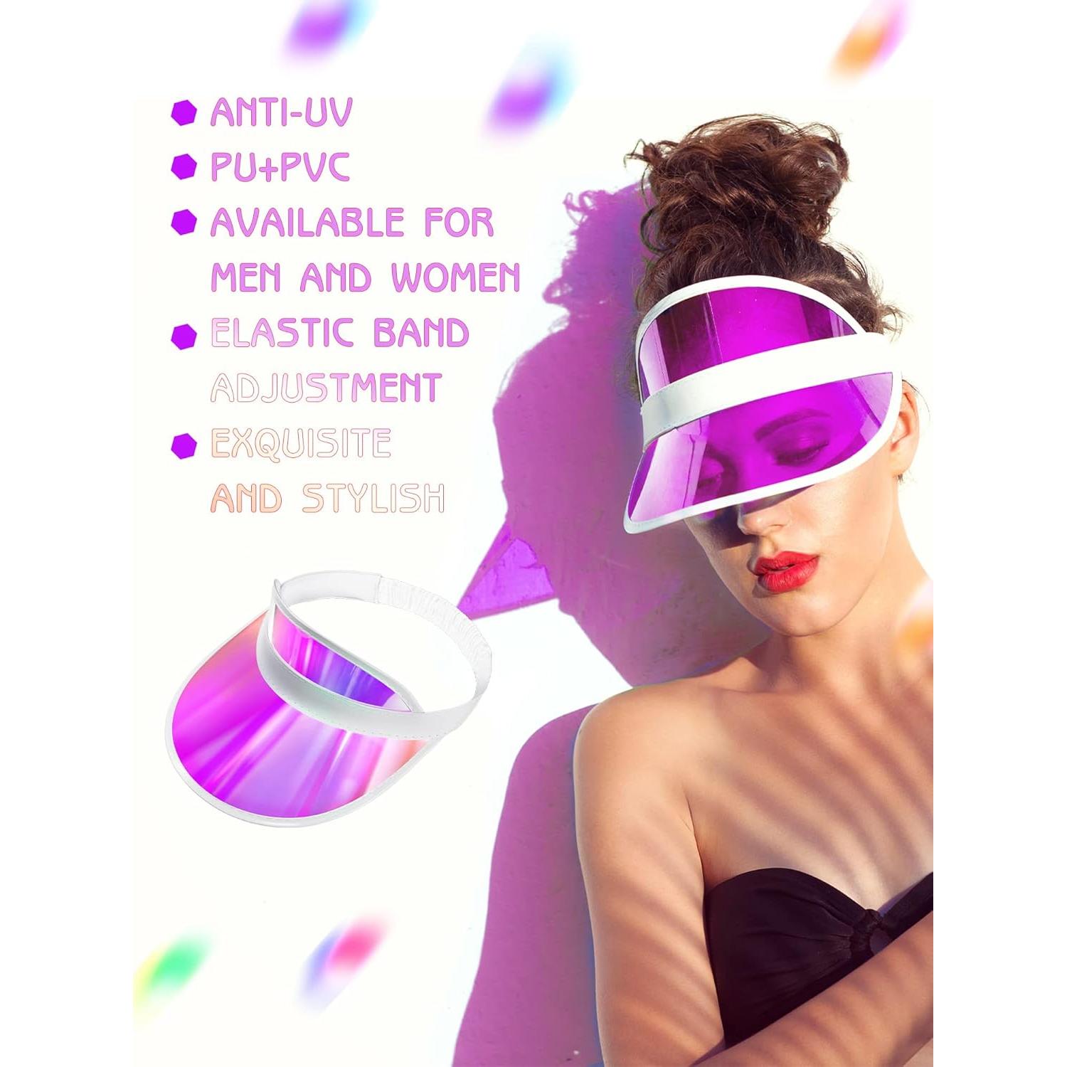 Geyoga 6 Sombreros Visera Solar UV Rosa Ajustables Unisex