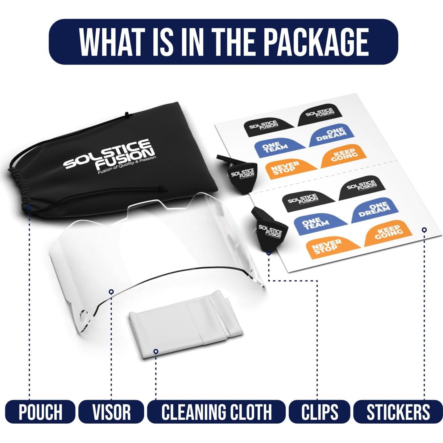 Visera de Fútbol Solstice Fusion FV-111 Antivaho UV Transparente