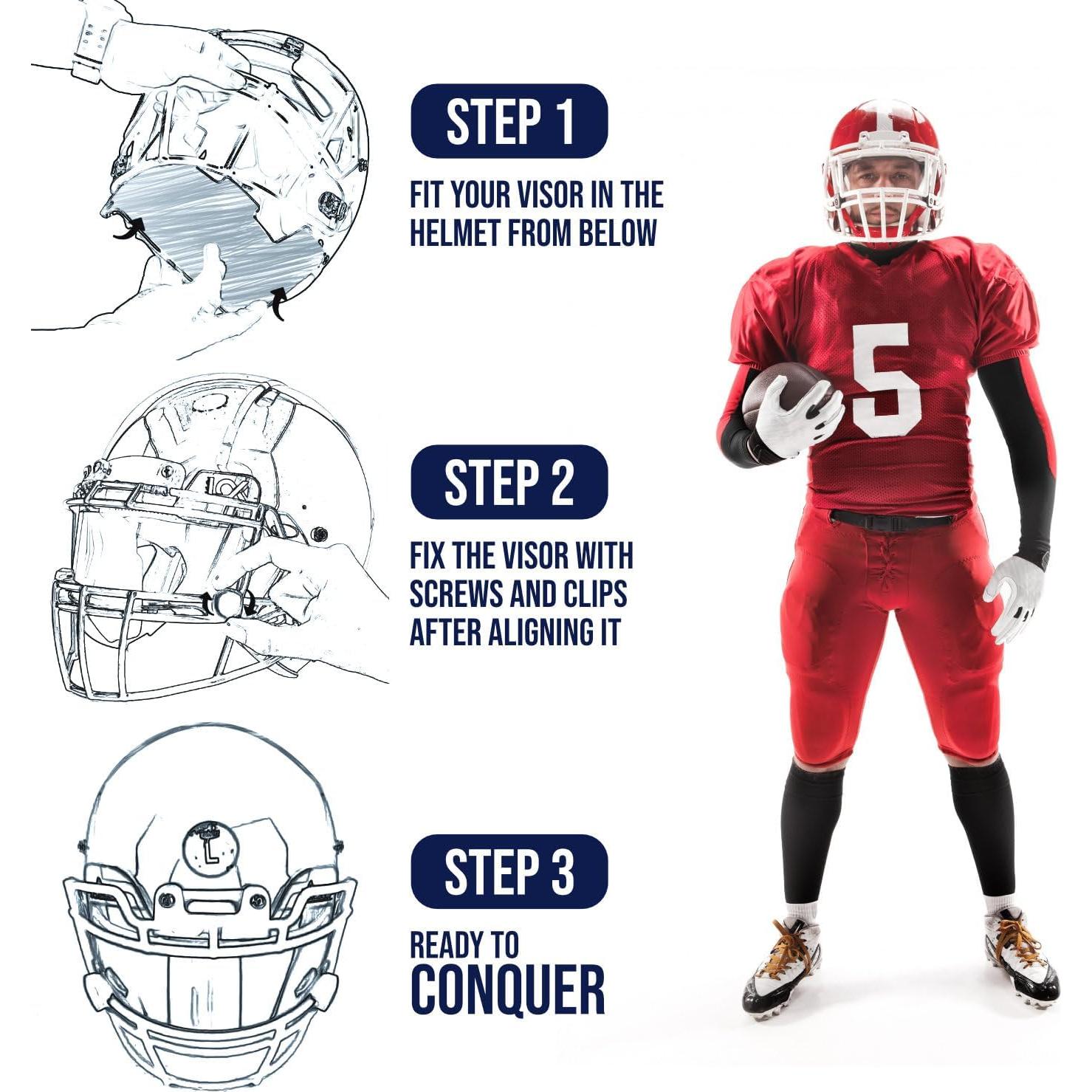 Visera de Fútbol Solstice Fusion FV-111 Antivaho UV Transparente