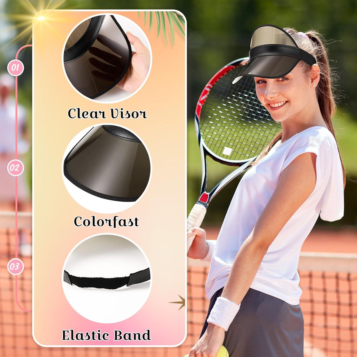 Paquete de 12 Gorras Visera Solar Transparentes Ajustables