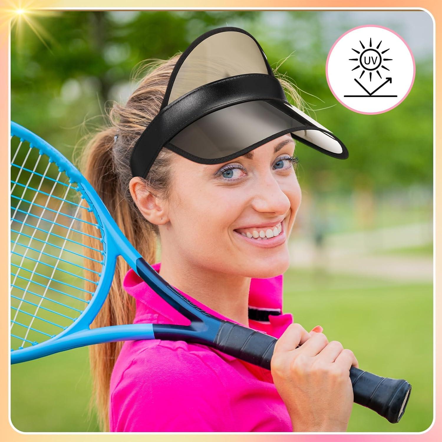 Paquete de 12 Gorras Visera Solar Transparentes Ajustables