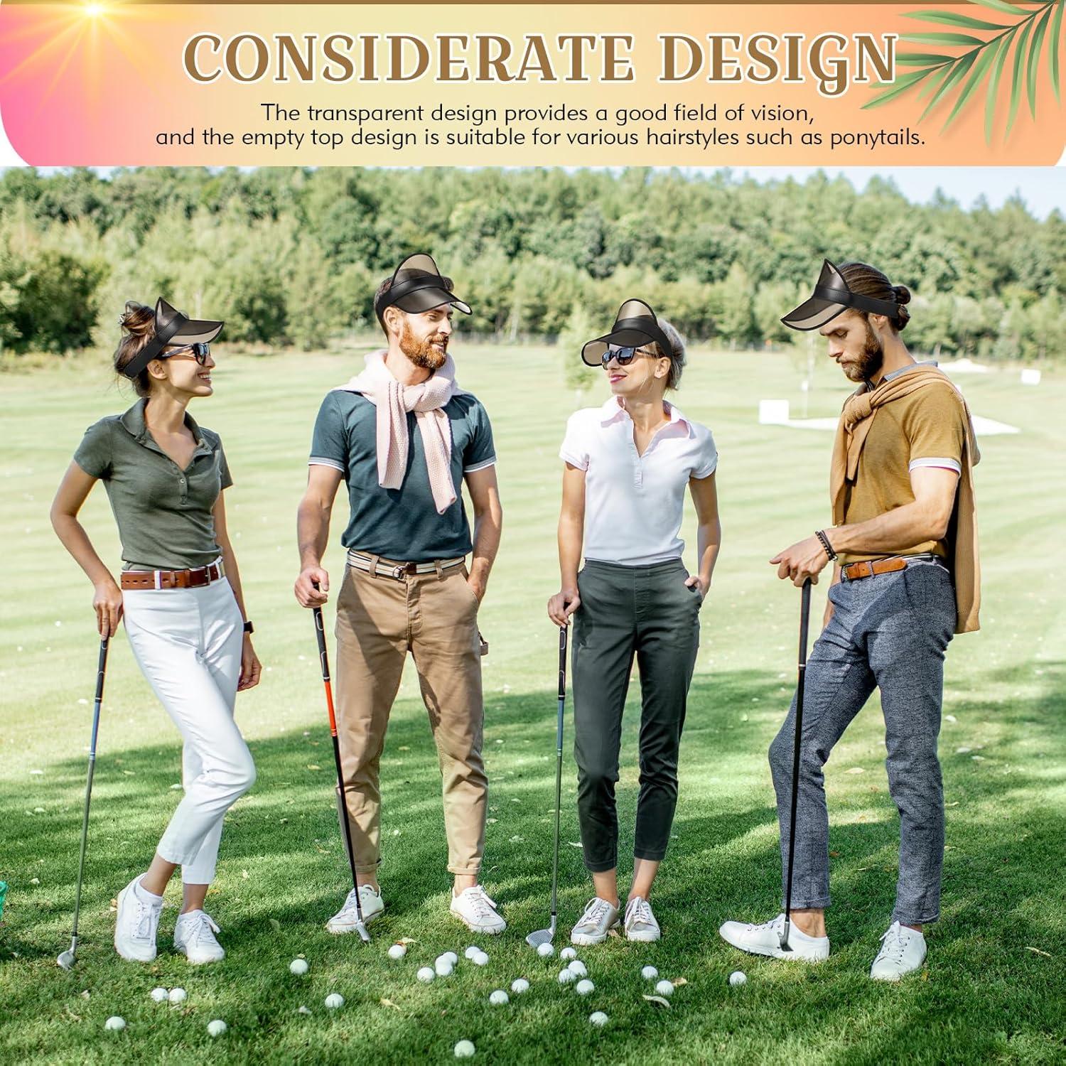 Paquete de 12 Gorras Visera Solar Transparentes Ajustables