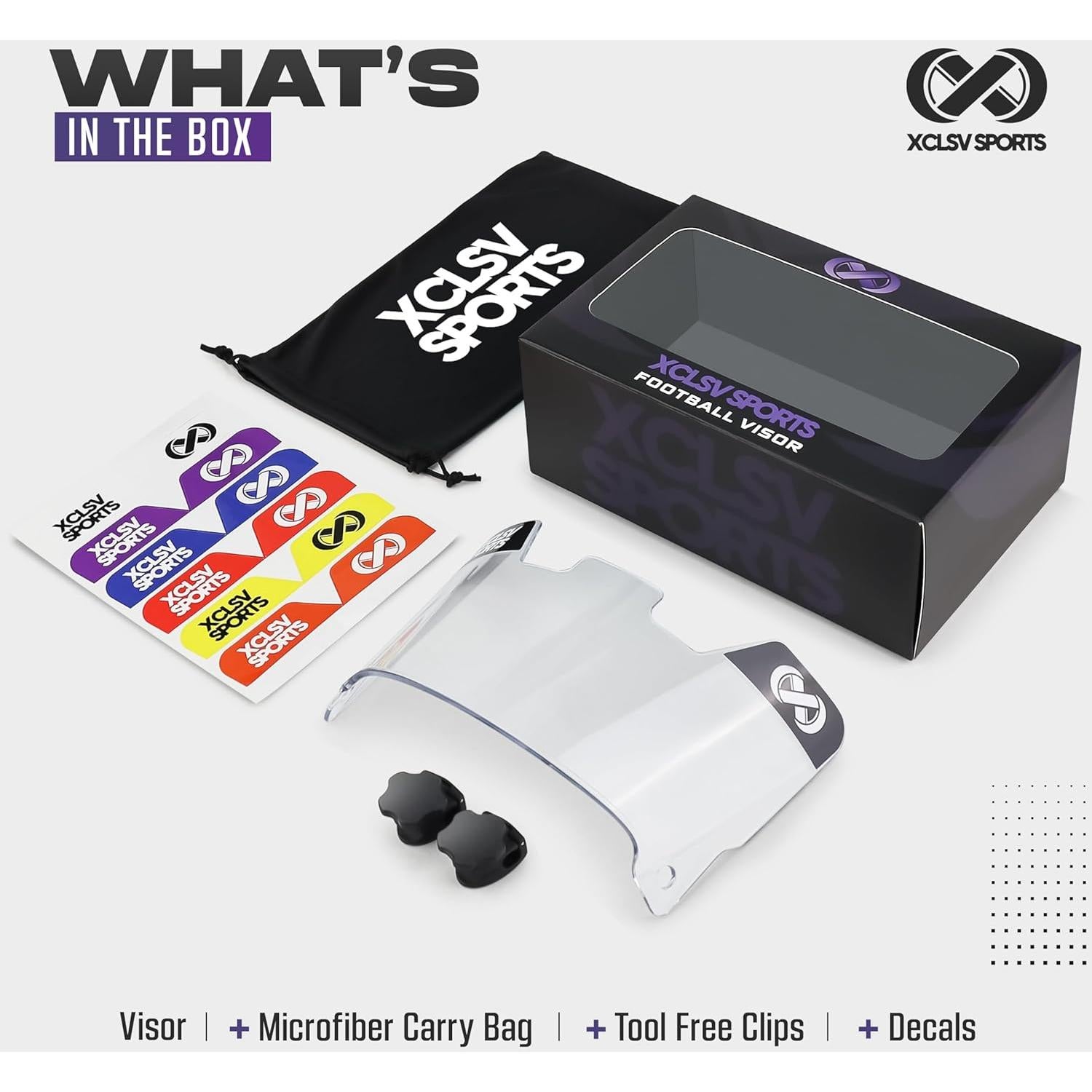 Visera de Casco de Fútbol XCLSV SPORTS - Lente Claro Anti-Niebla UV