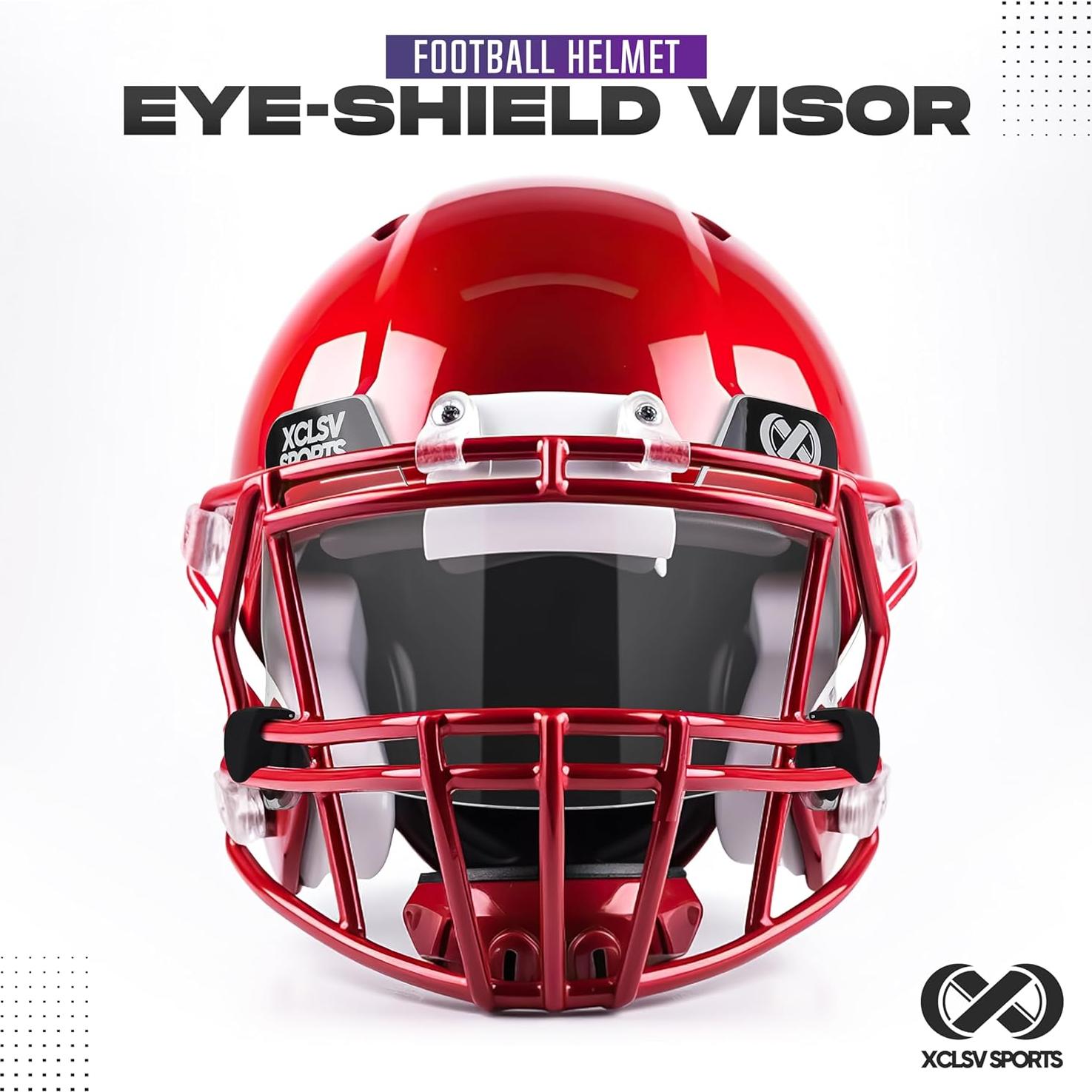 Visera de Casco de Fútbol XCLSV SPORTS - Lente Claro Anti-Niebla UV