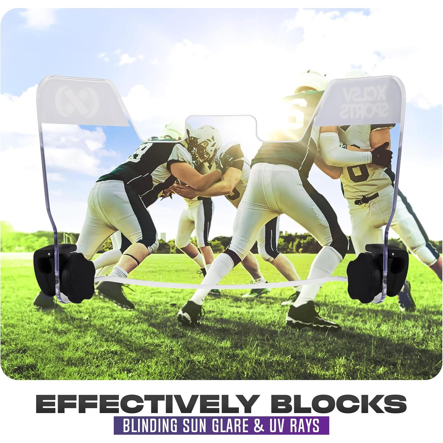 Visera de Casco de Fútbol XCLSV SPORTS - Lente Claro Anti-Niebla UV