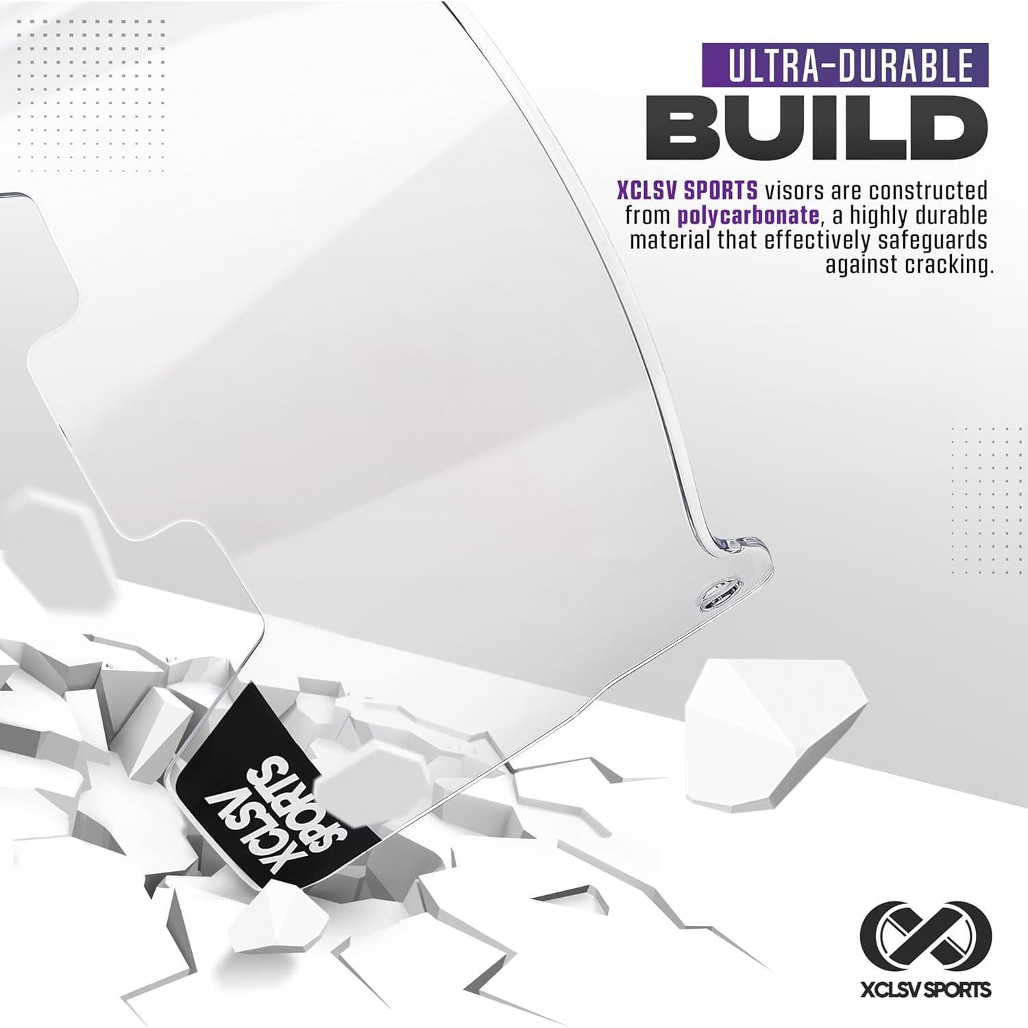 Visera de Casco de Fútbol XCLSV SPORTS - Lente Claro Anti-Niebla UV