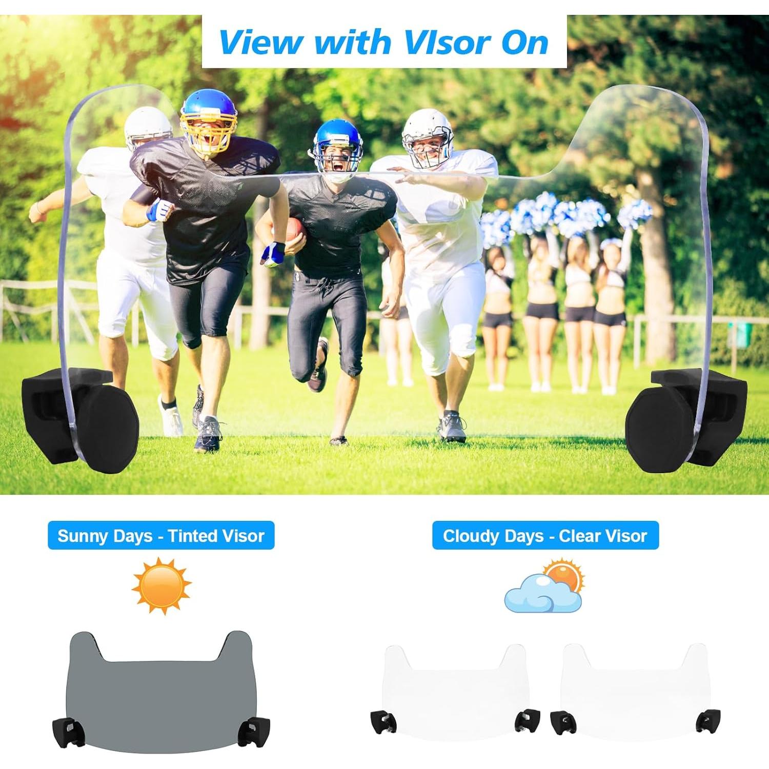 Visera de Fútbol ZAKVOP FV3 para Casco - Policarbonato Claro