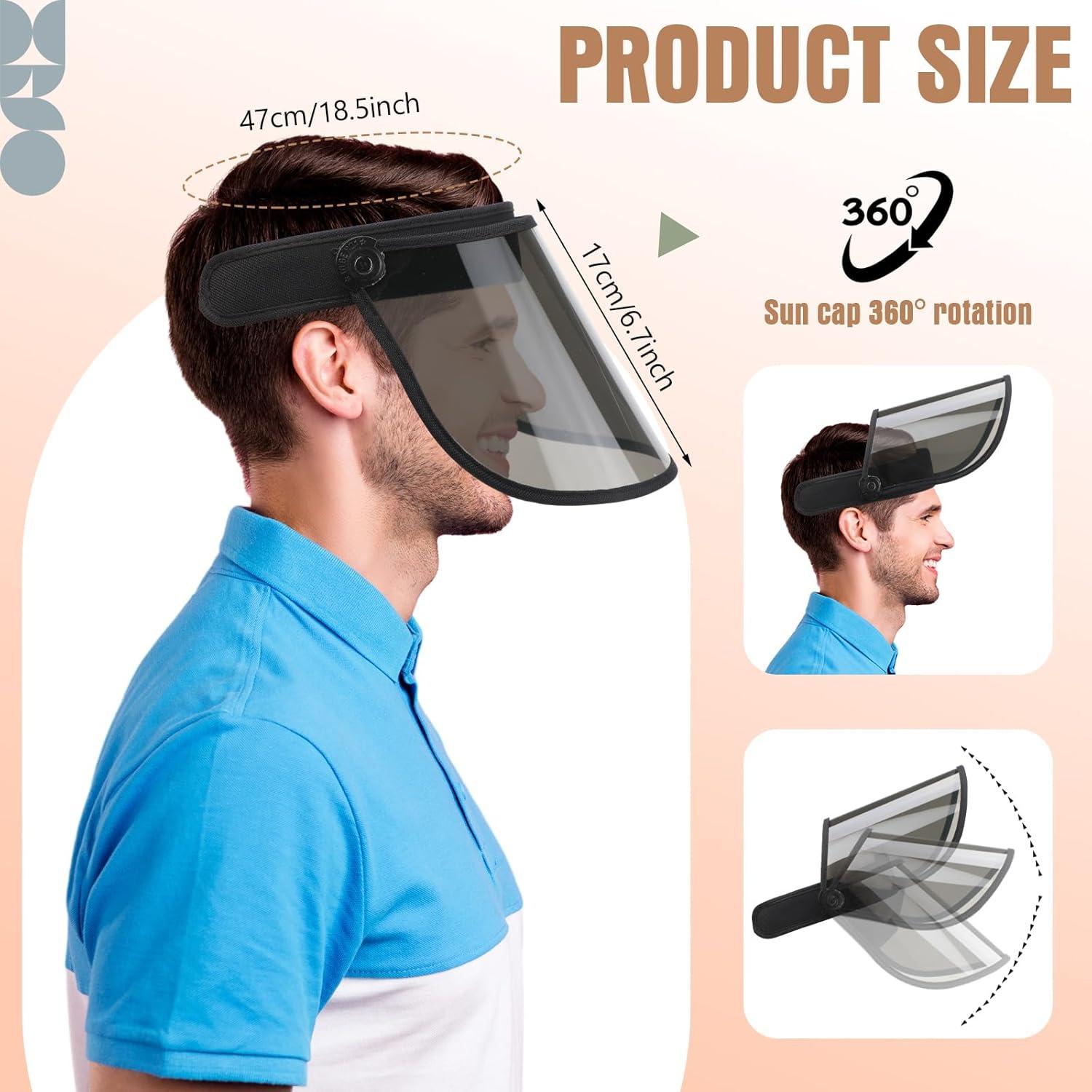 12 Gorras Visera Solar UV Ajustables PVC para Adultos