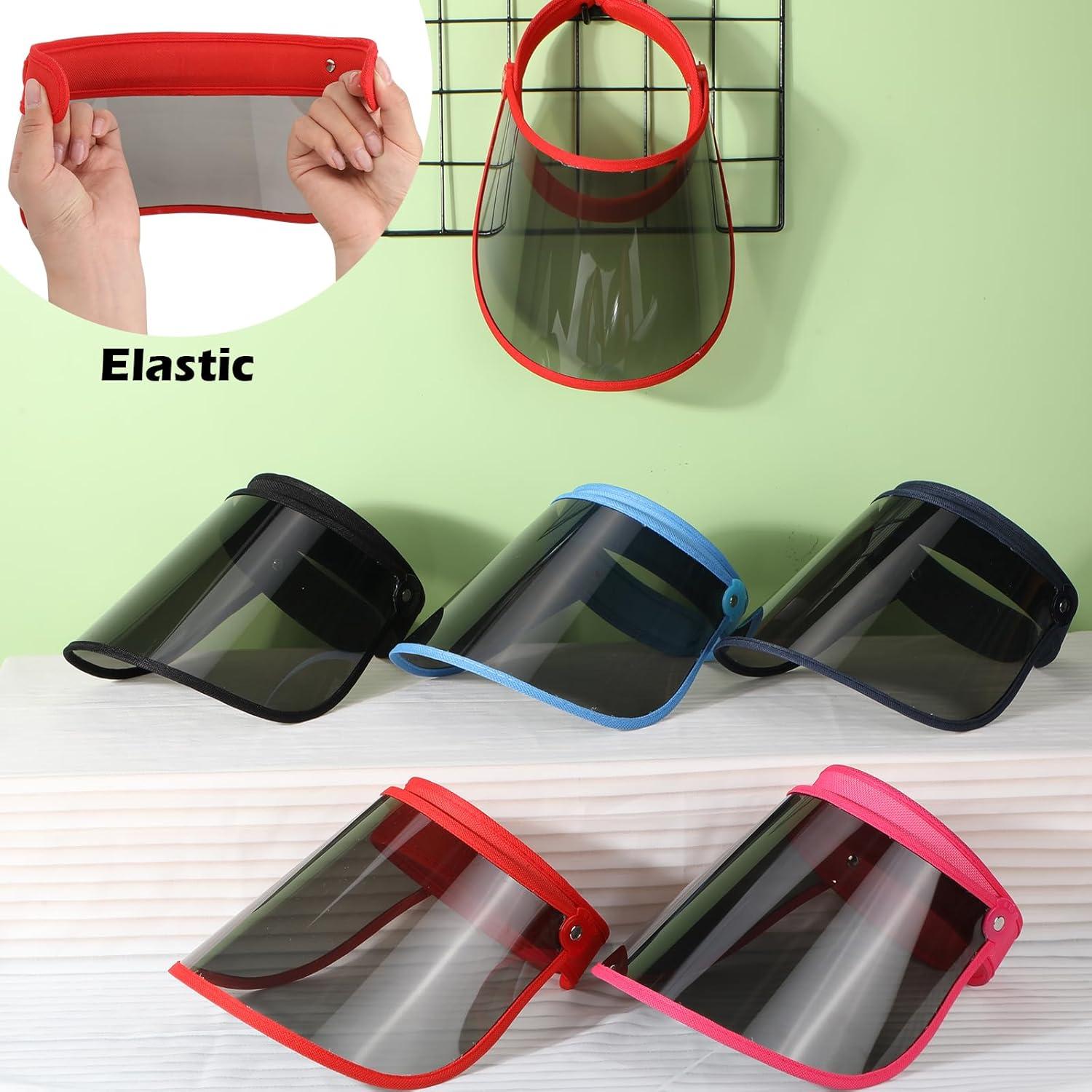 12 Gorras Visera Solar UV Ajustables PVC para Adultos