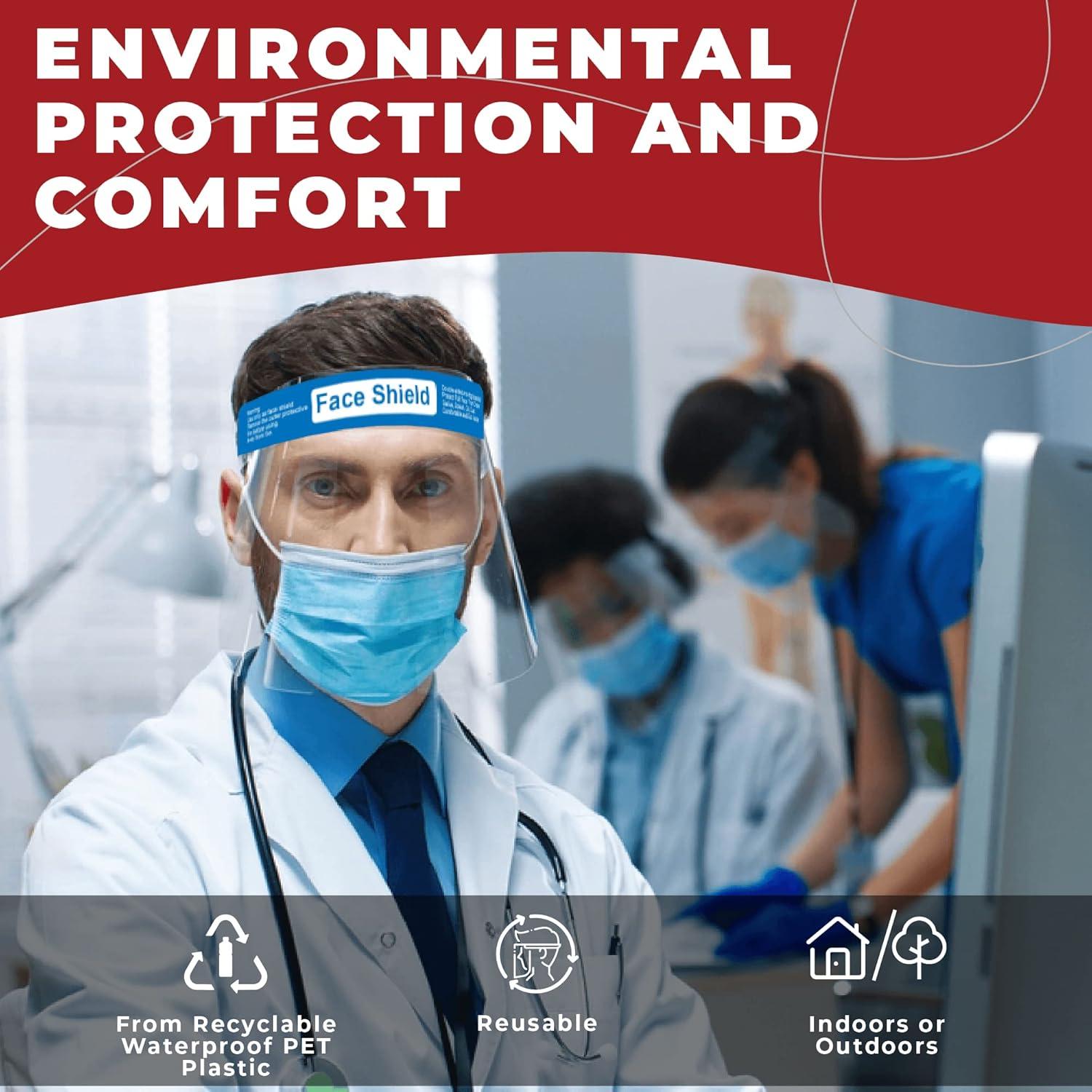 Pantalla Facial Reutilizable Antivaho - Paquete de 10 Unidades