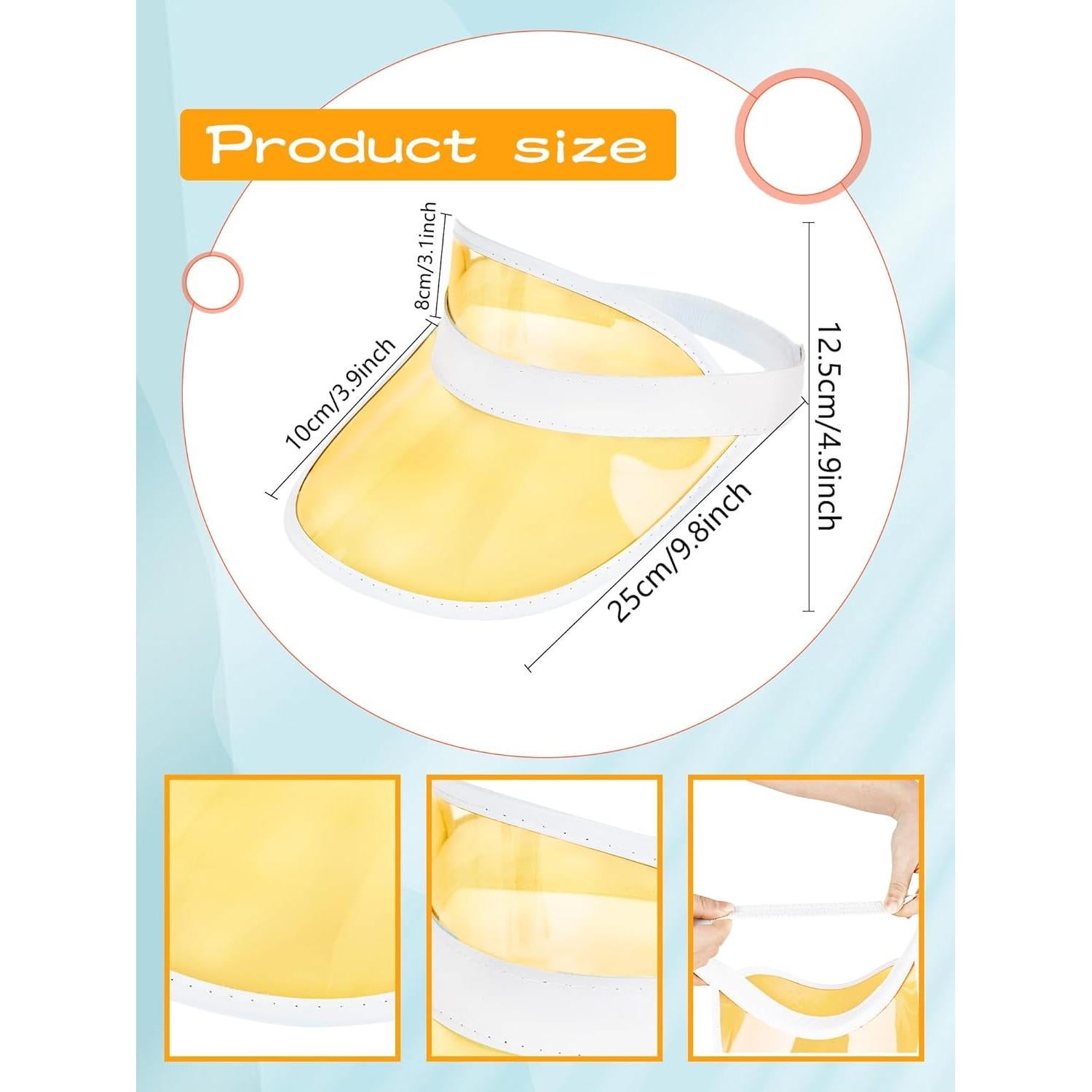 15 Gorras de Plástico Transparentes UV para Adultos - SGBETTER