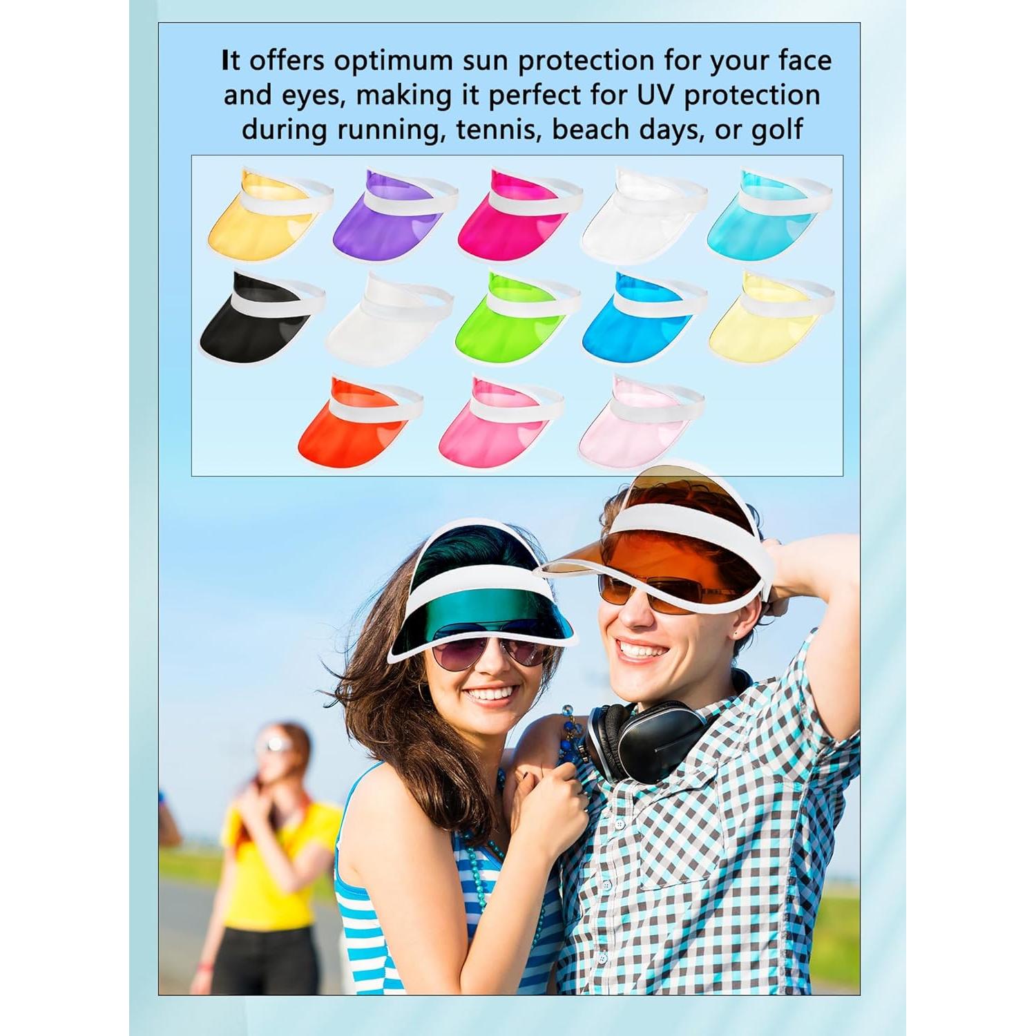 15 Gorras de Plástico Transparentes UV para Adultos - SGBETTER