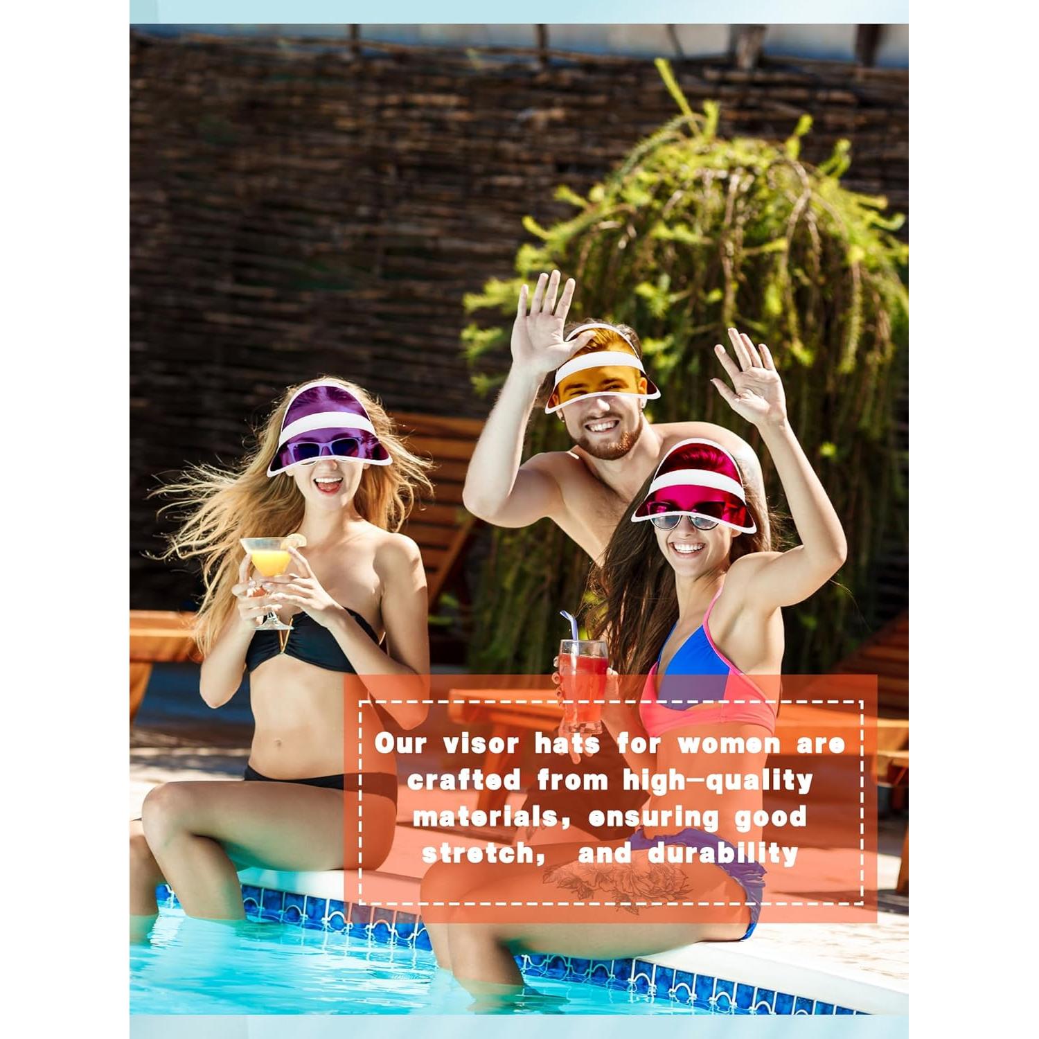 15 Gorras de Plástico Transparentes UV para Adultos - SGBETTER