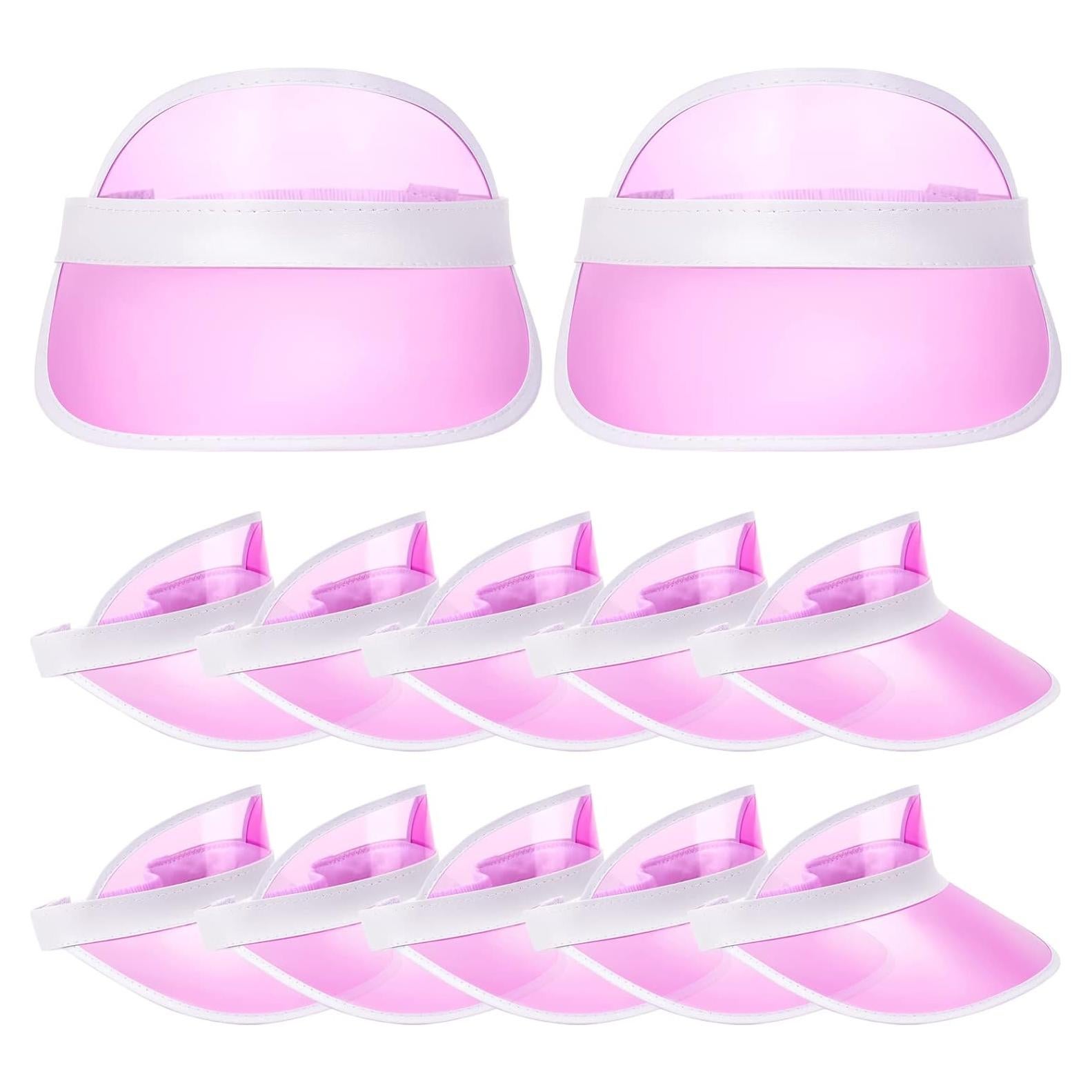 Visera Solar Rosa Jeyiour de PVC con Protección UV para Mujeres
