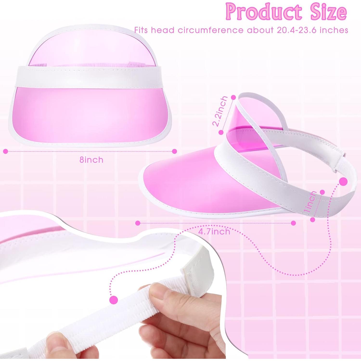 Visera Solar Rosa Jeyiour de PVC con Protección UV para Mujeres