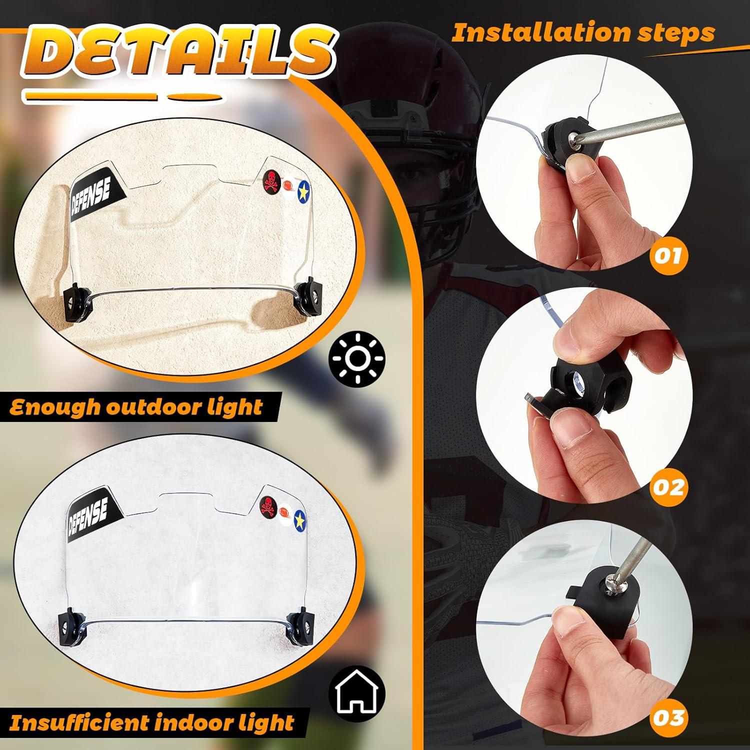 Visera para Casco de Fútbol Copkim con Calcomanías y Clips