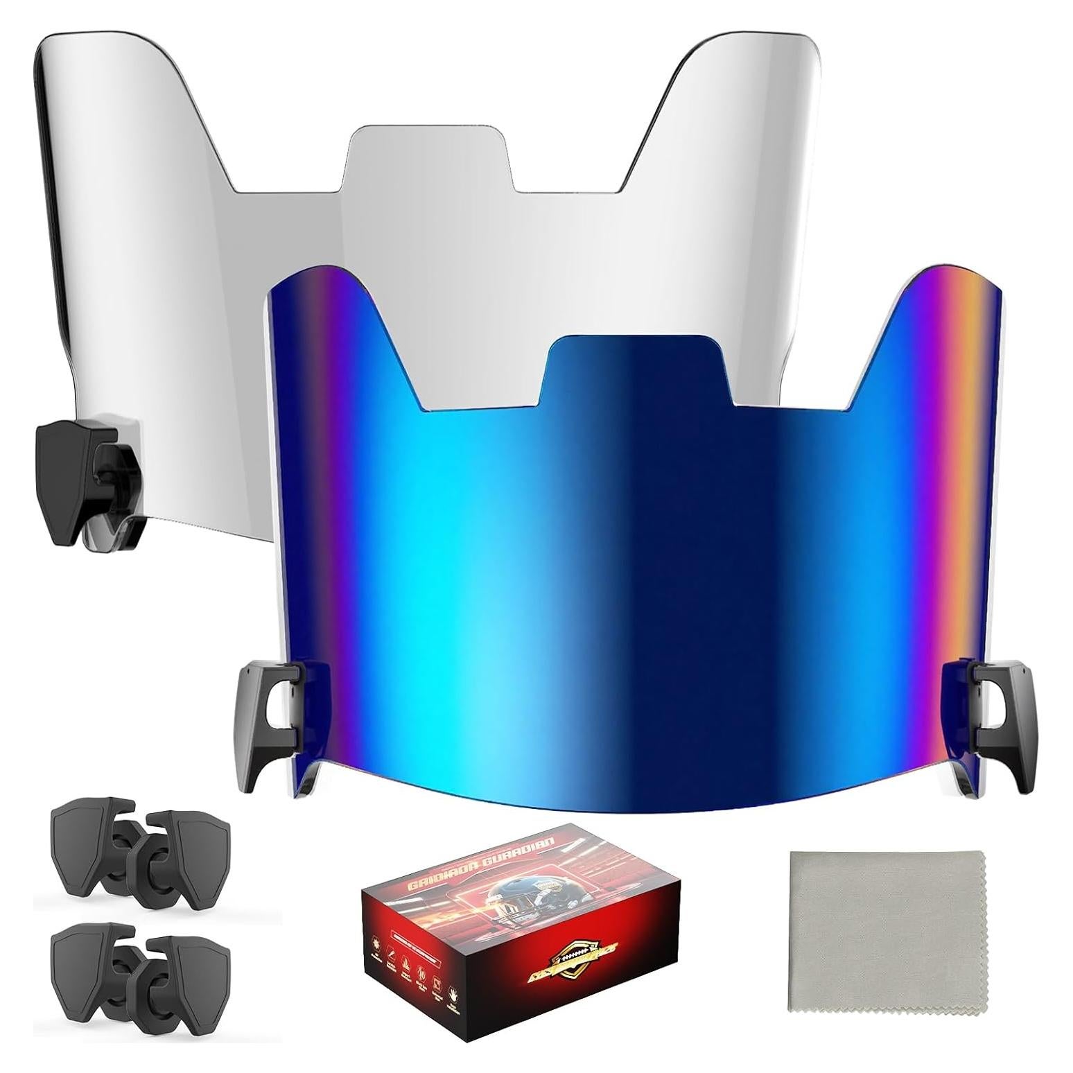 Visera de Fútbol KUBQLIG Azul Cobalto y Clara con Lentes