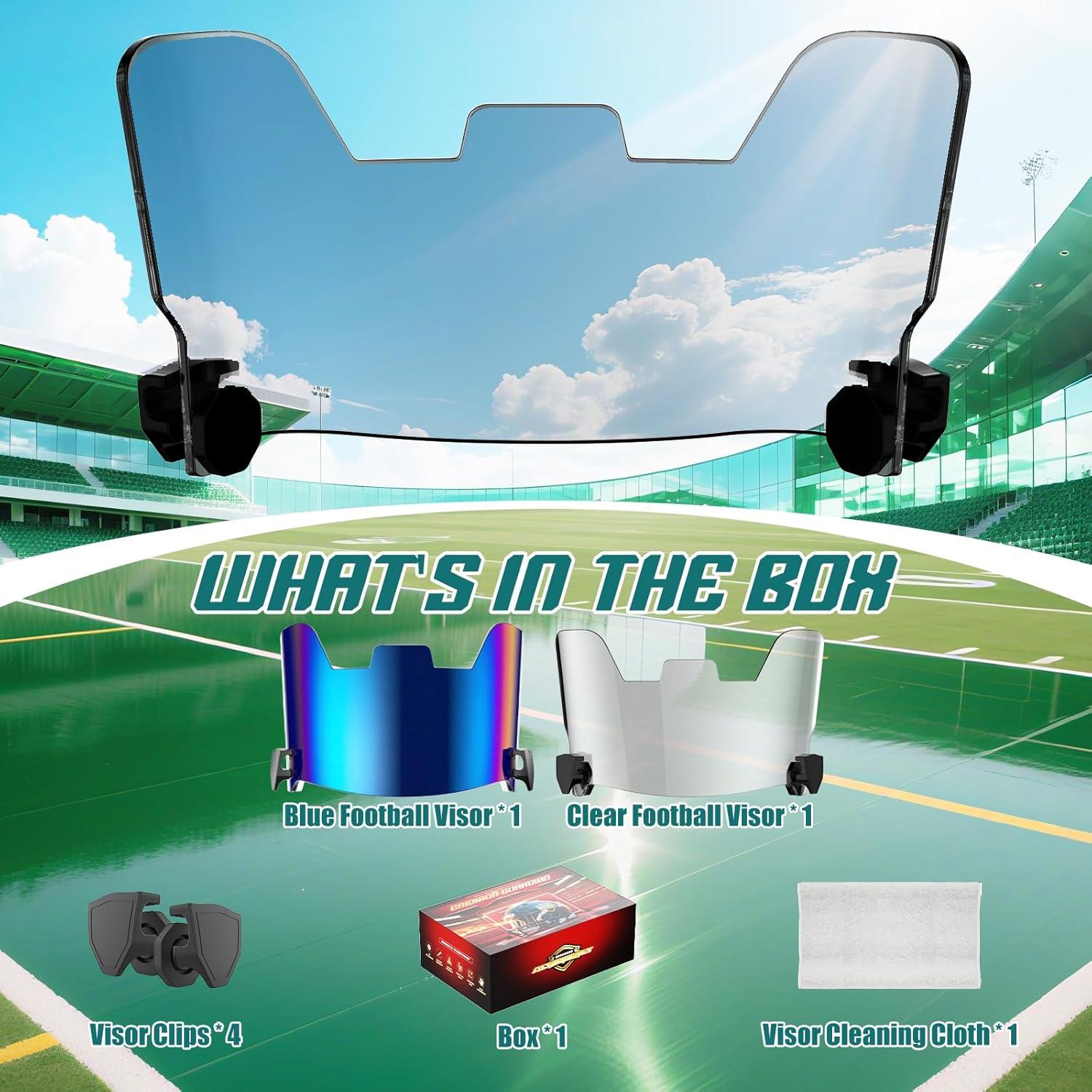 Visera de Fútbol KUBQLIG Azul Cobalto y Clara con Lentes