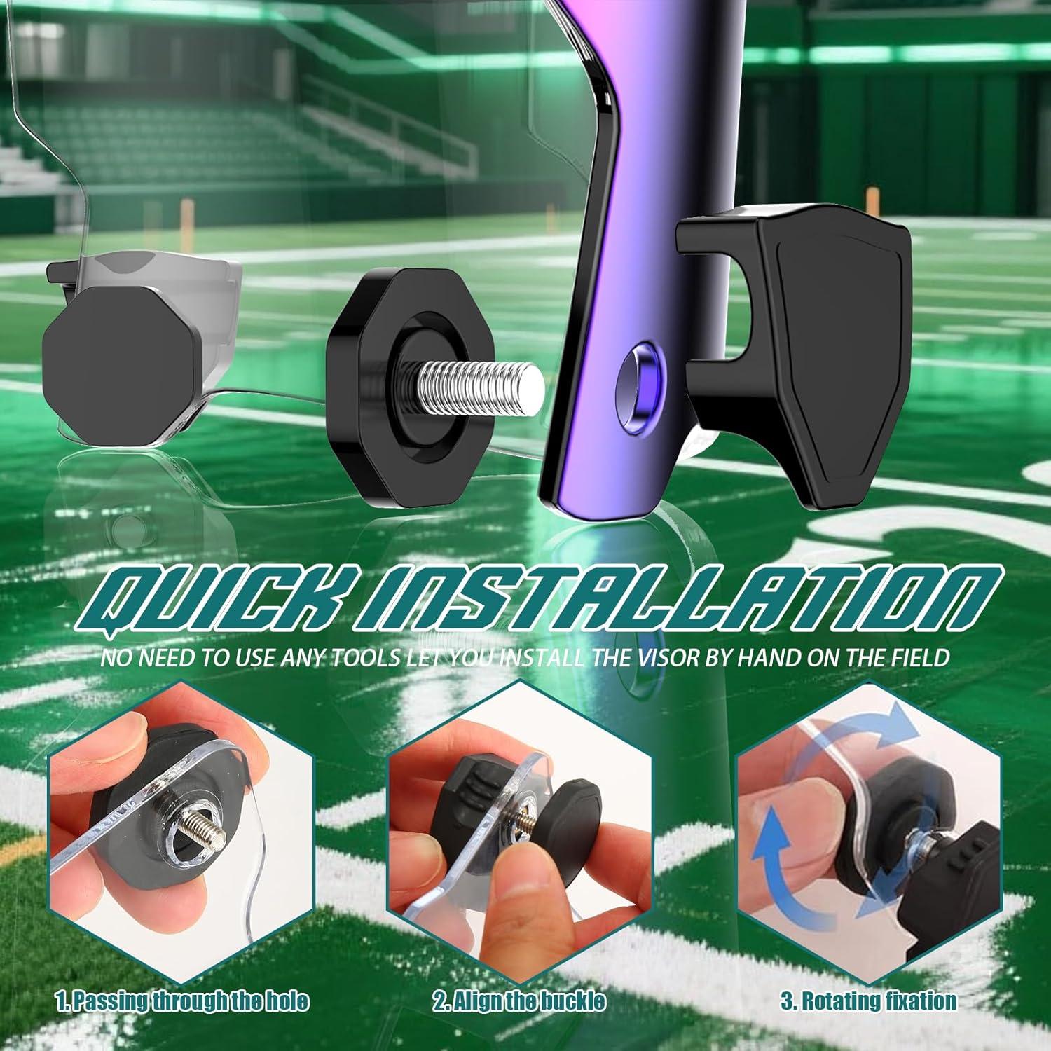 Visera de Fútbol KUBQLIG Azul Cobalto y Clara con Lentes