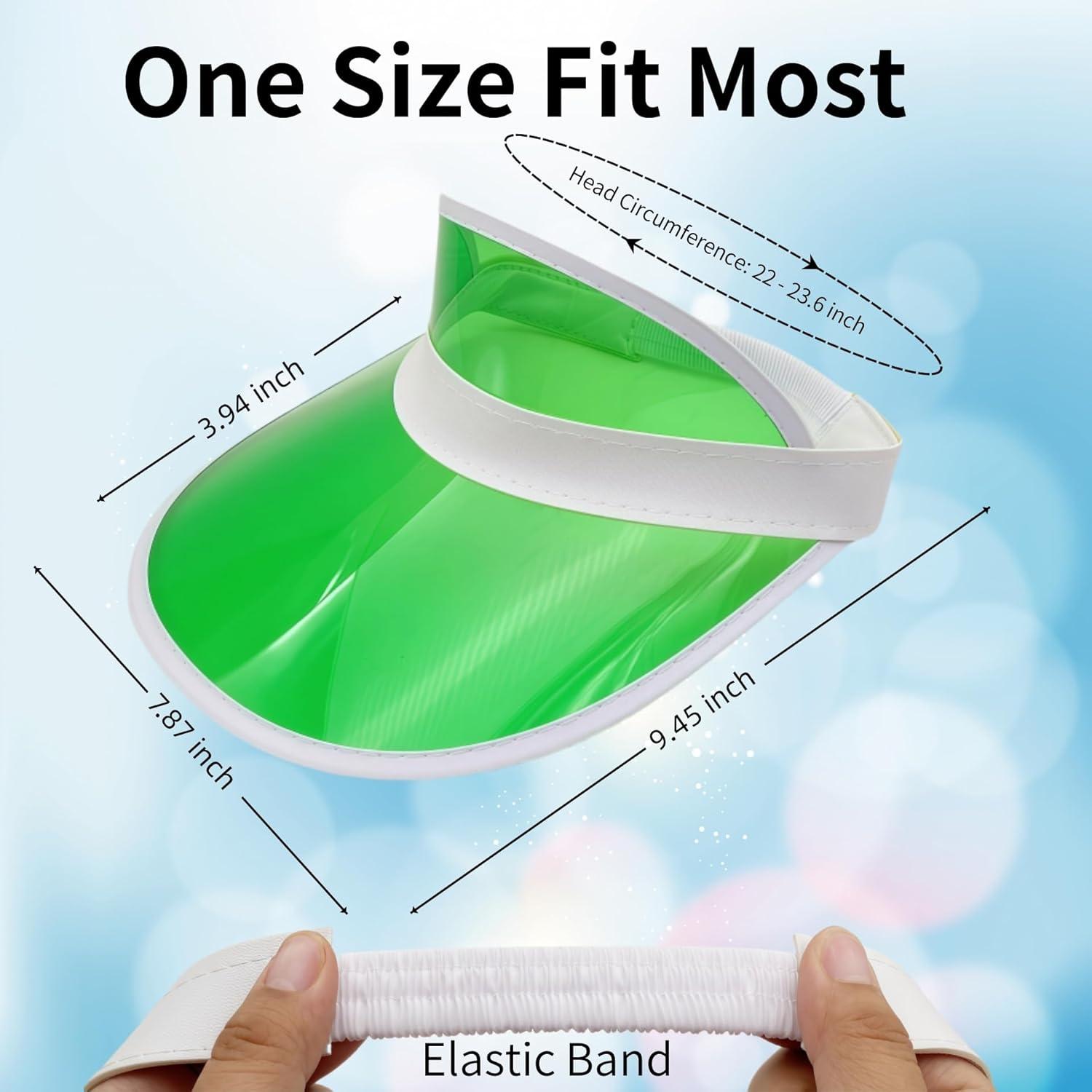 Paquete de 12 viseras de sol unisex PVC transparente caramelo