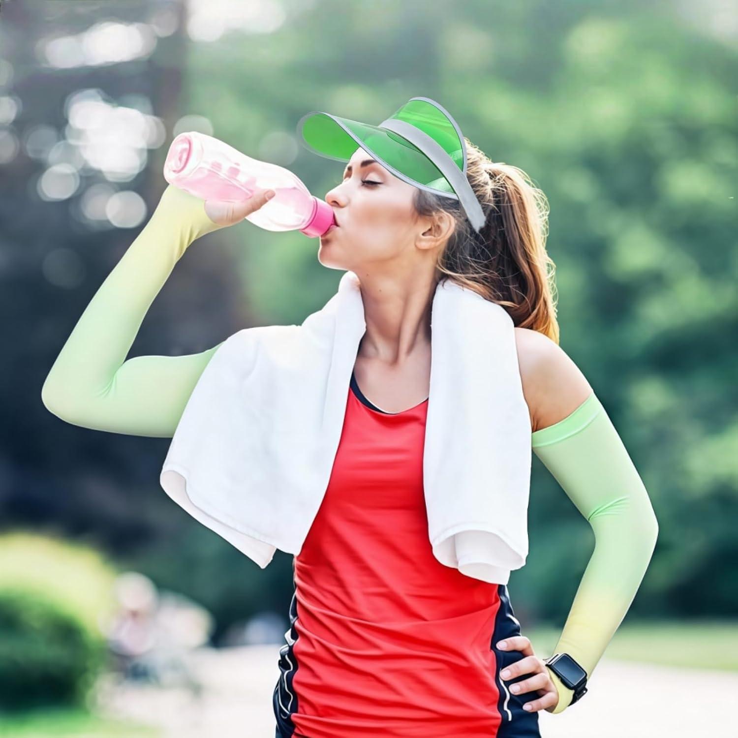 Paquete de 12 viseras de sol unisex PVC transparente caramelo