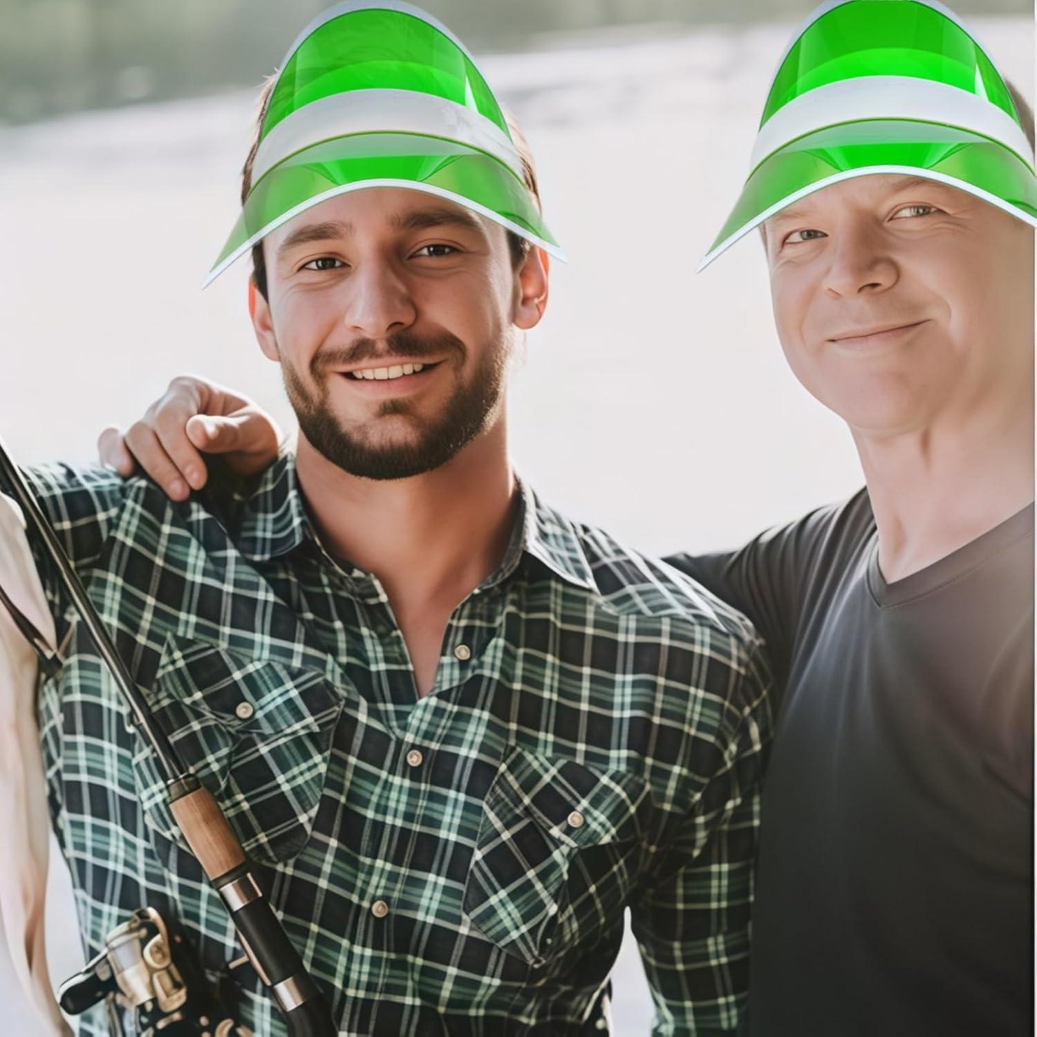 Paquete de 12 viseras de sol unisex PVC transparente caramelo