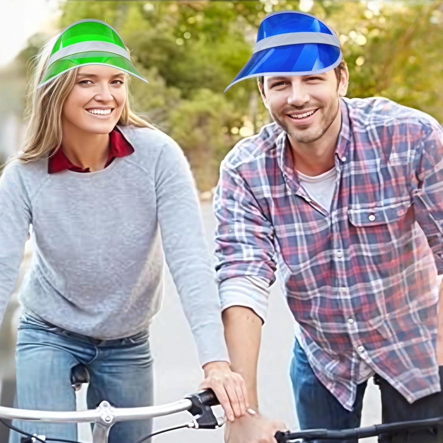 Paquete de 12 viseras de sol unisex PVC transparente caramelo