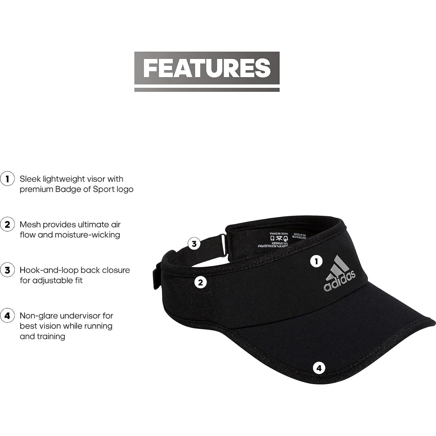 Gorra Visera Deportiva adidas Superlite para Mujeres - Negro/Plateado