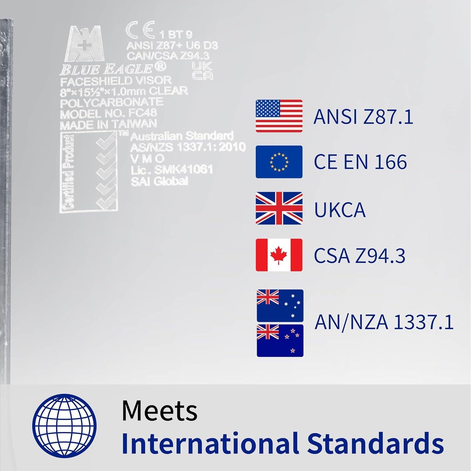 Viseras de Reemplazo Blue Eagle FC48 - Policarbonato 3 PCS